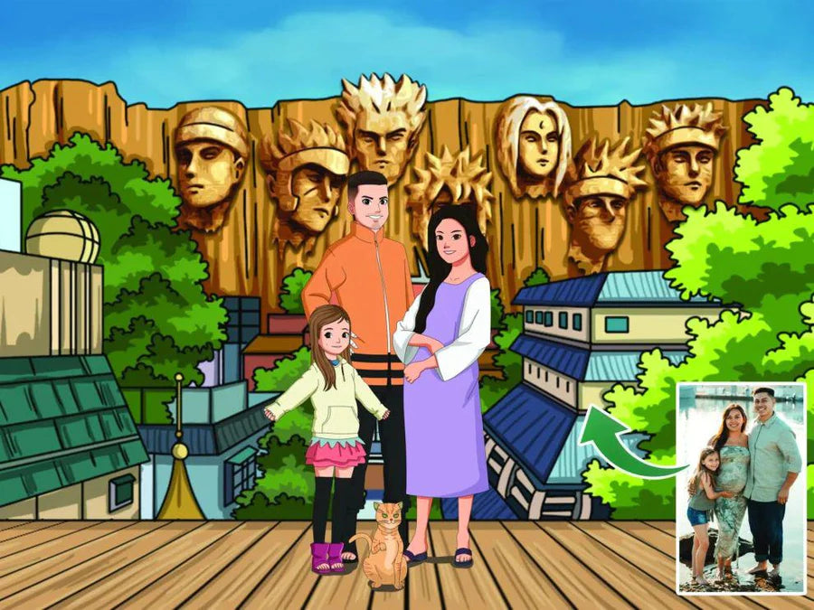 Ninja with Naruto Style Custom Portraits