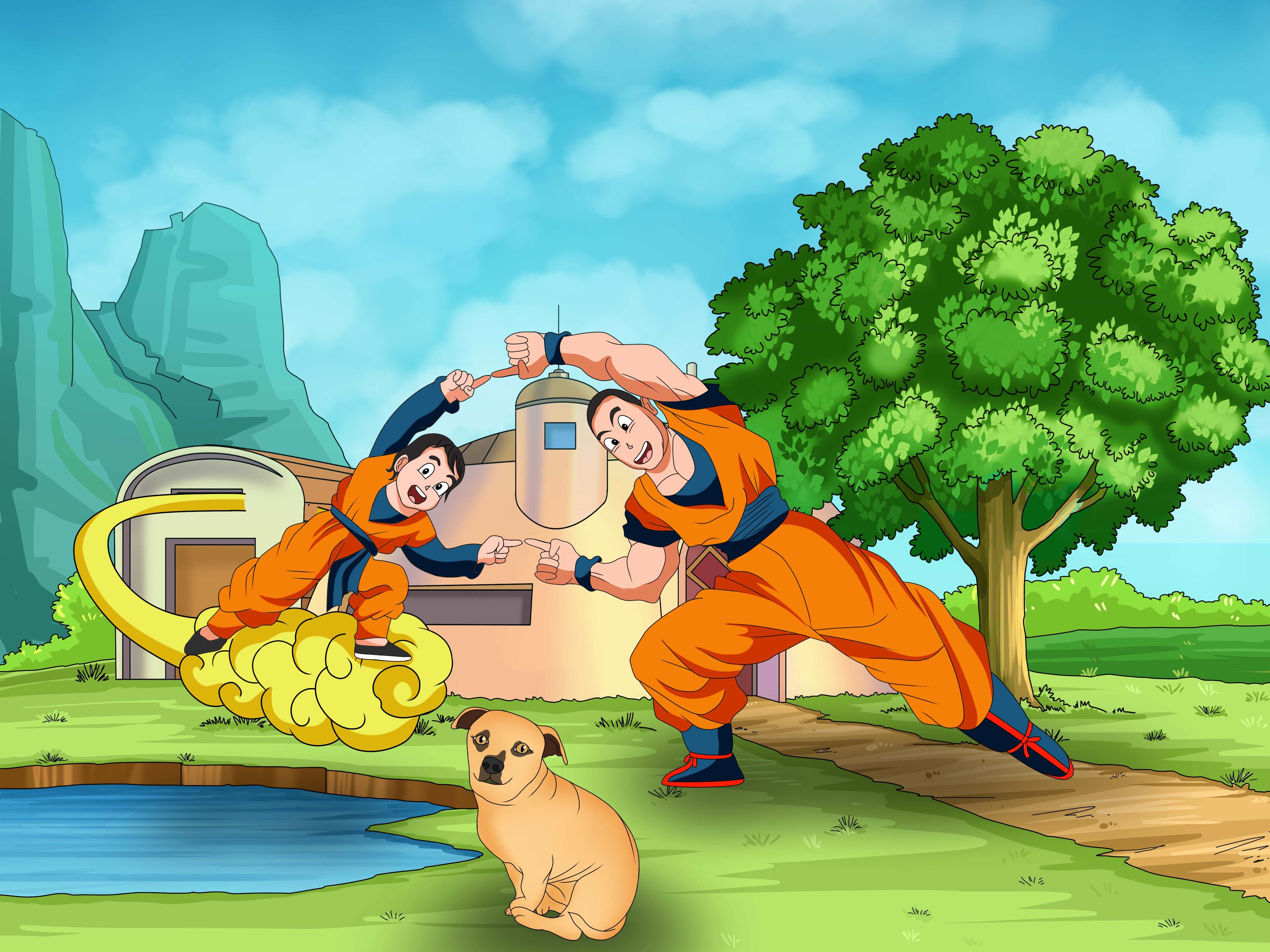 Dragon Ball Z Portrait Full Body-Sketch Me Cartoon