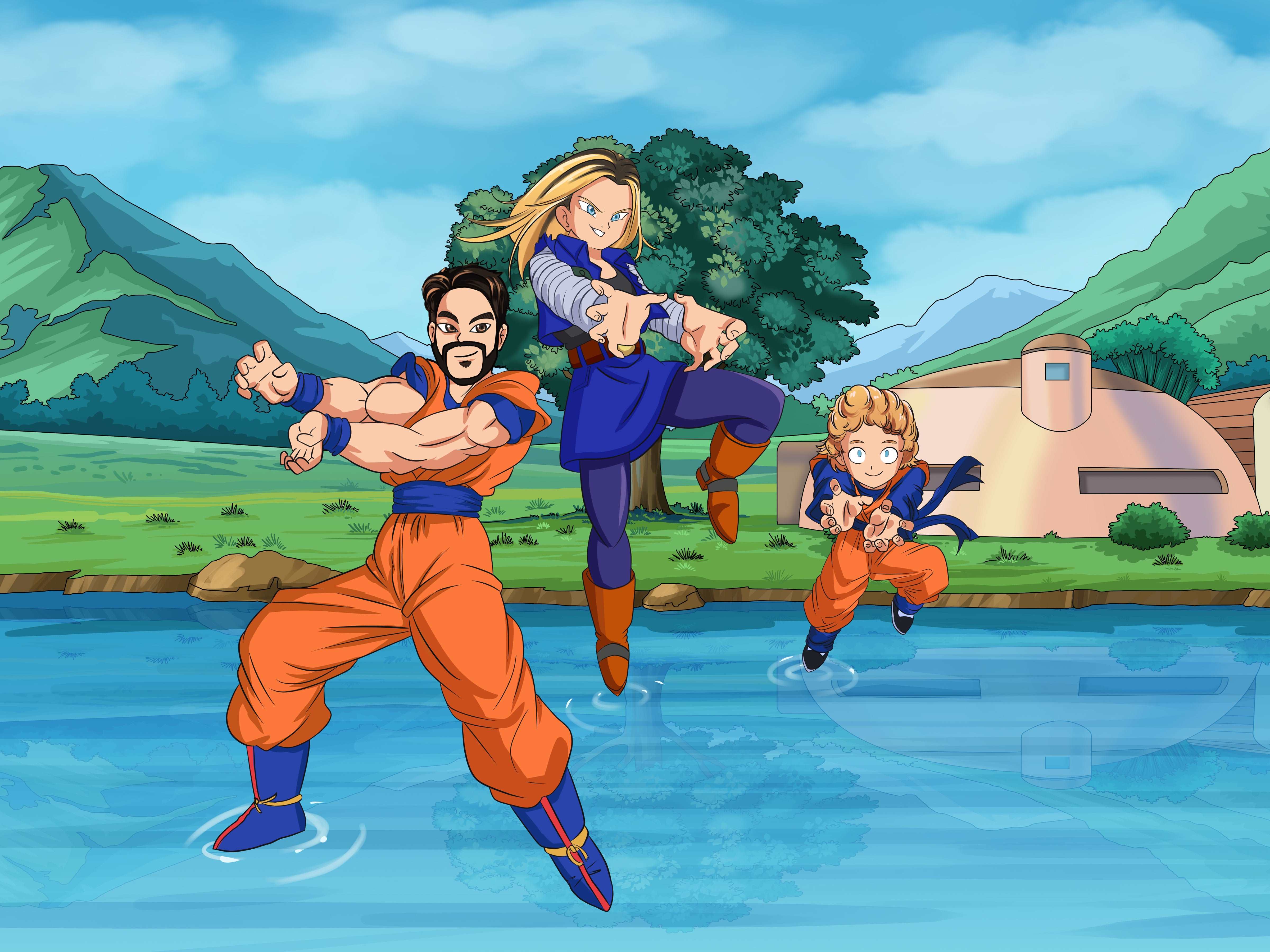 Dragon Ball Z Portrait Full Body-Sketch Me Cartoon