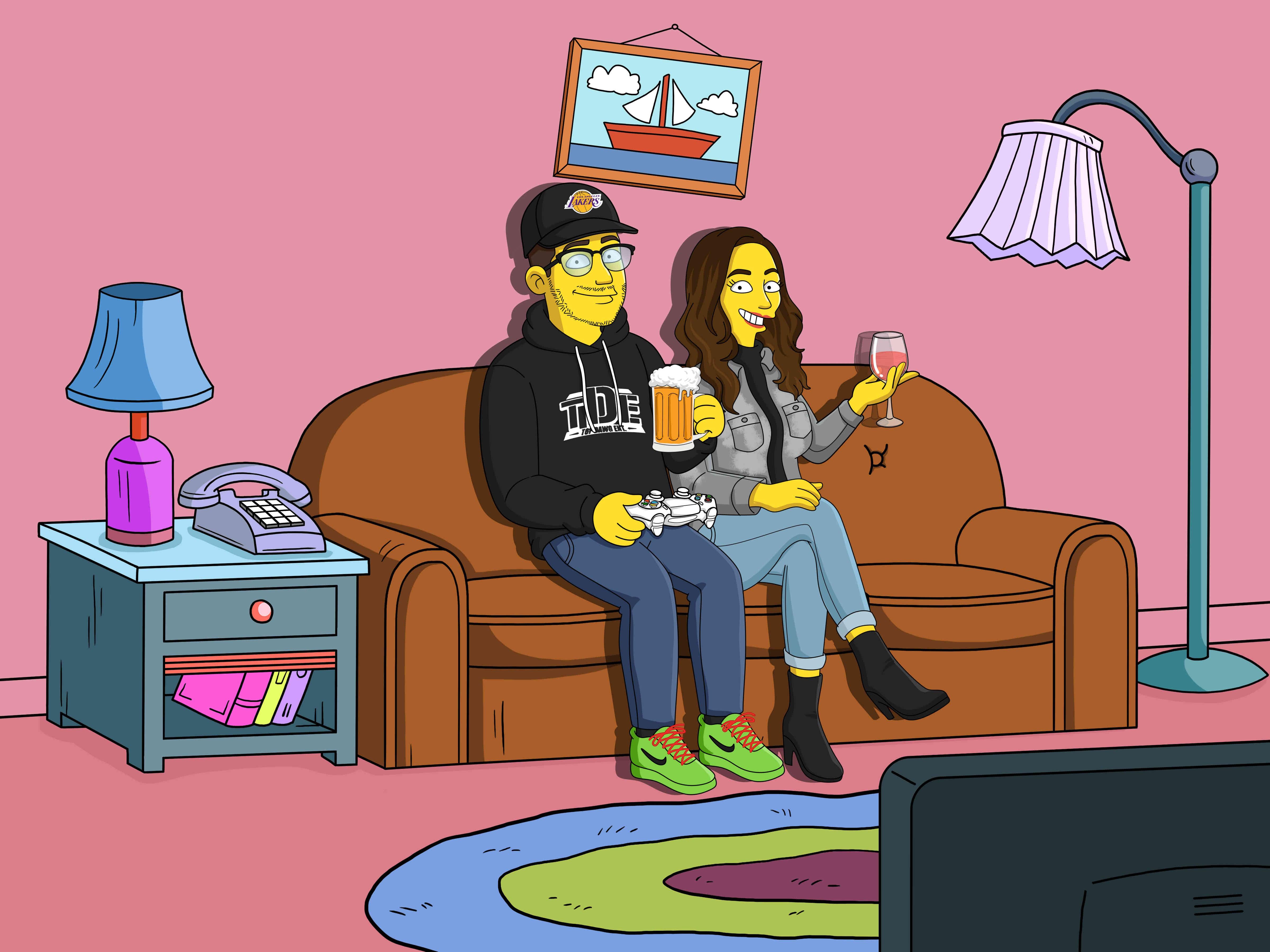 Simpson Portrait Full Body-Sketch Me Cartoon