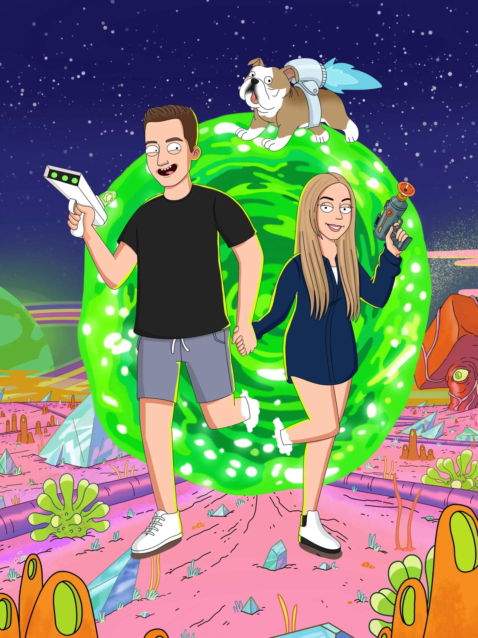 Rick and Morty Custom Portrait-Sketch Me Cartoon