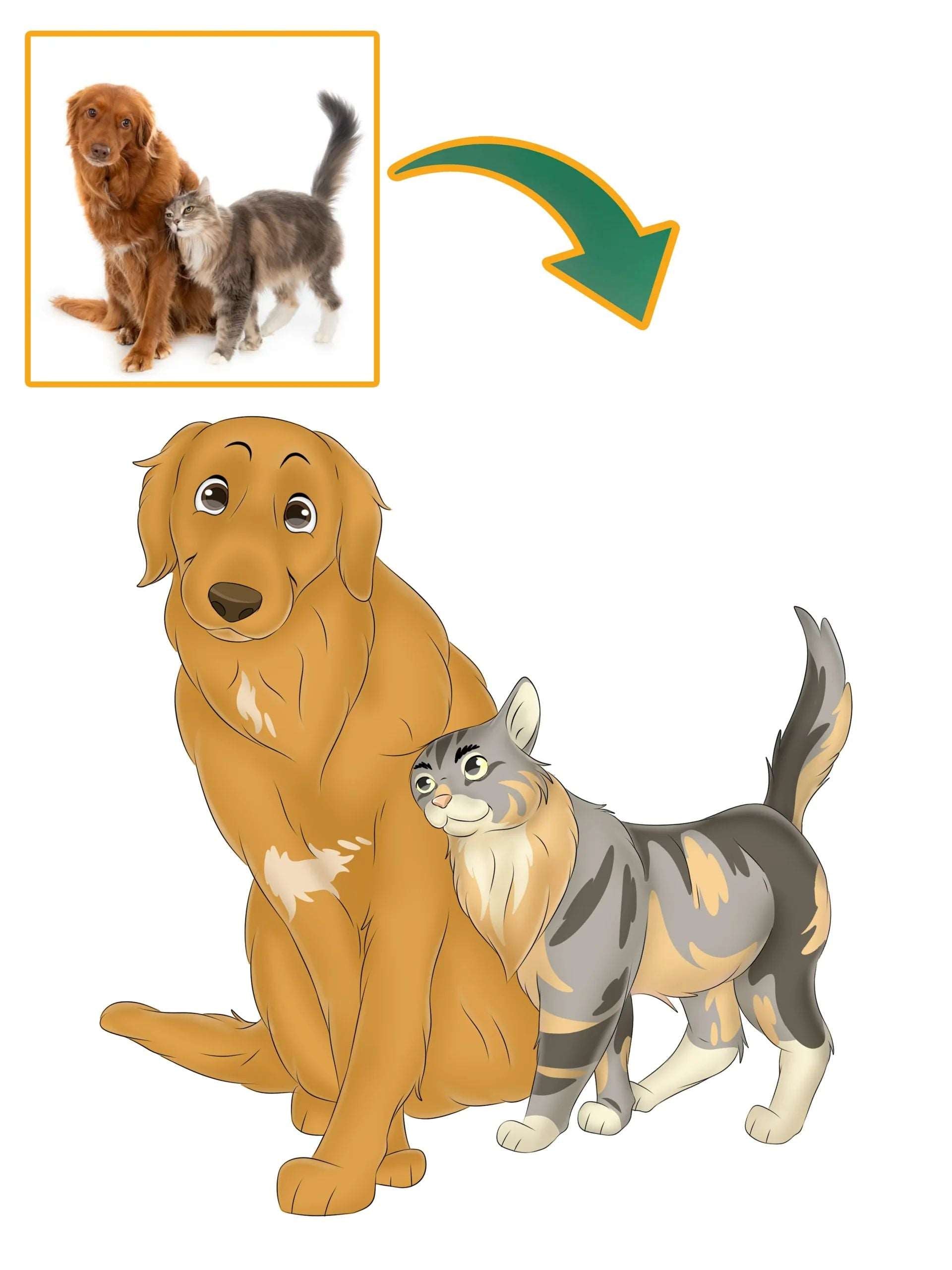 Disney Pet Custom Portrait-Sketch Me Cartoon