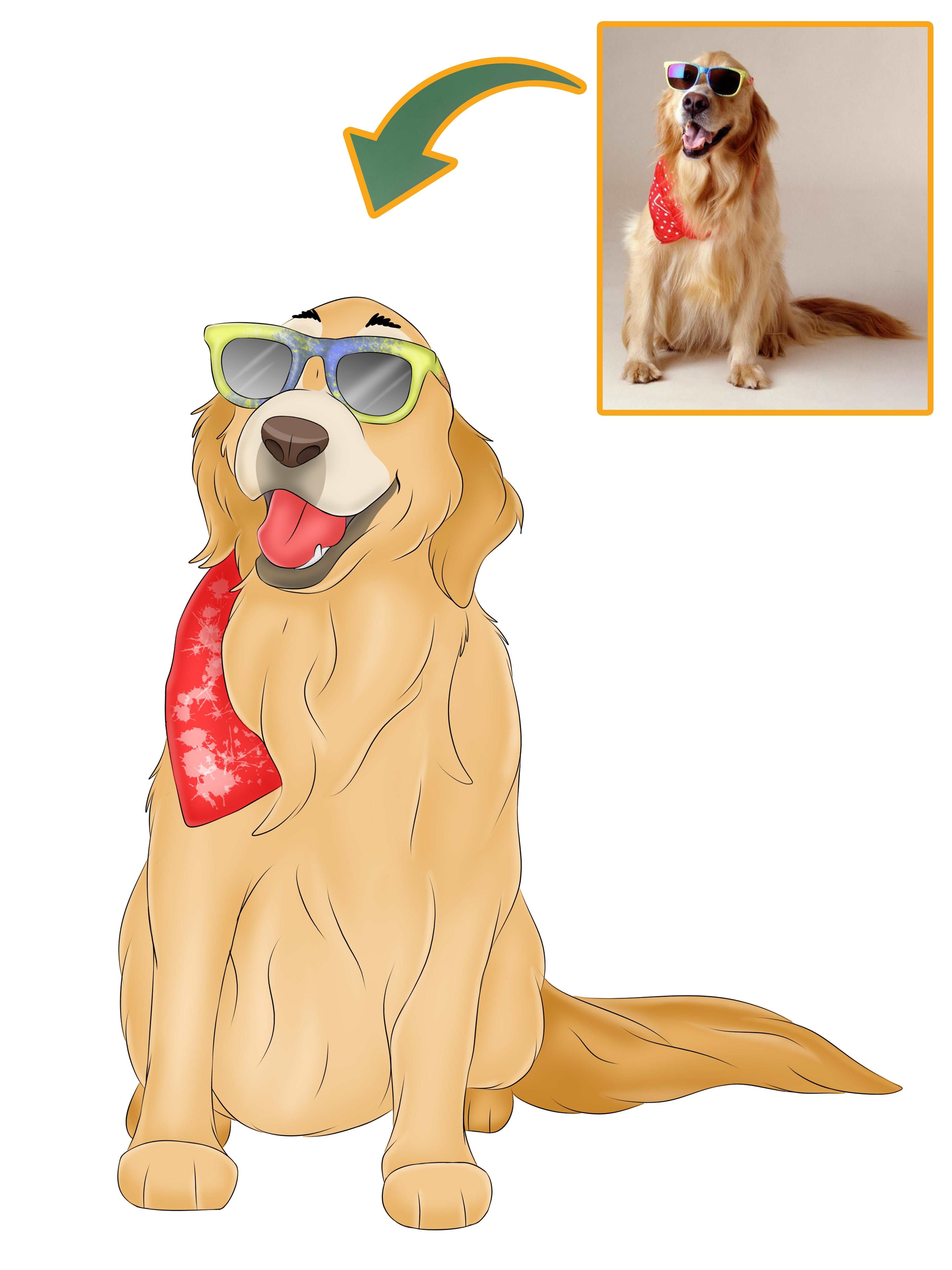 Disney Pet Custom Portrait-Sketch Me Cartoon
