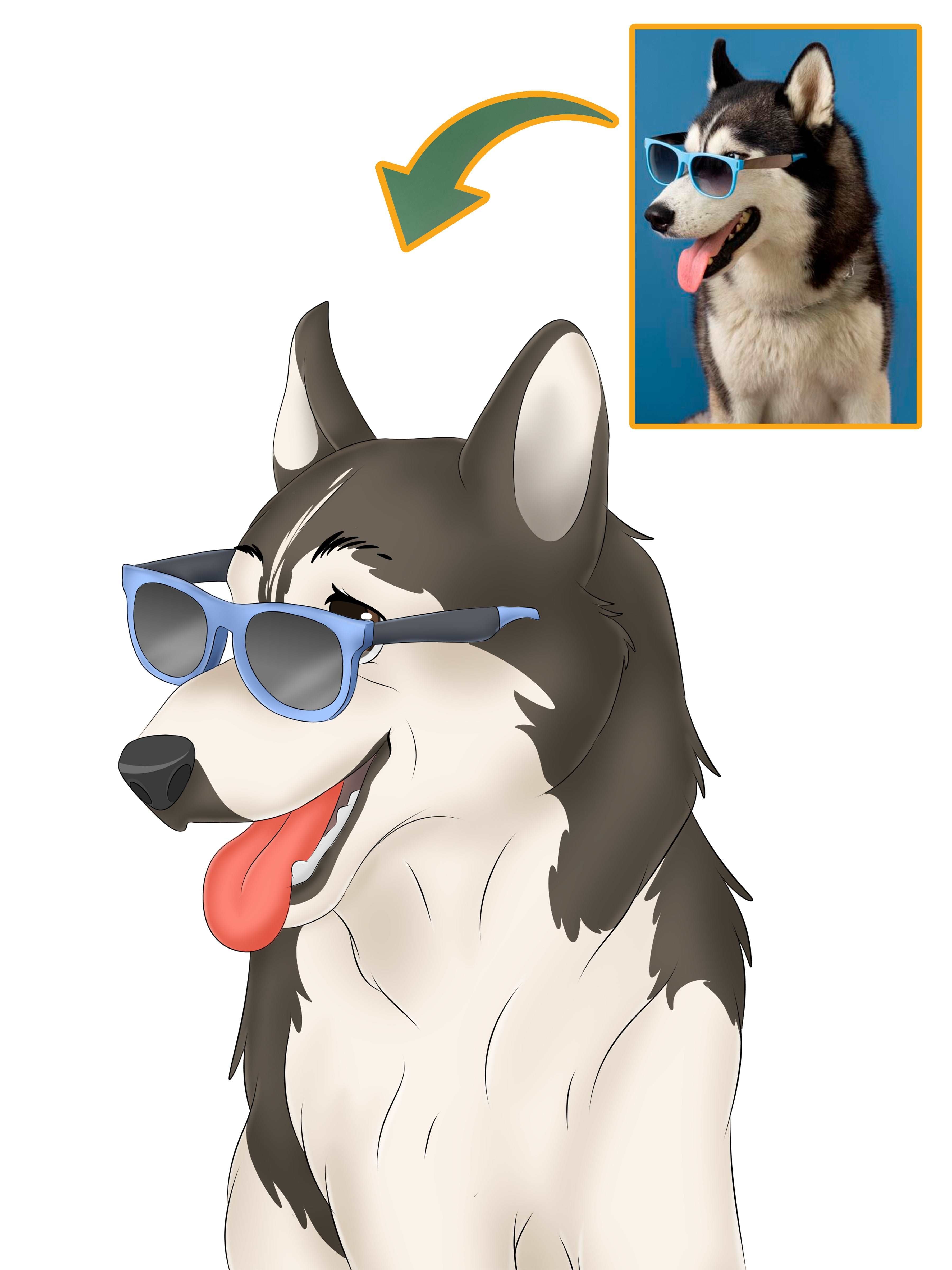 Disney Pet Custom Portrait-Sketch Me Cartoon