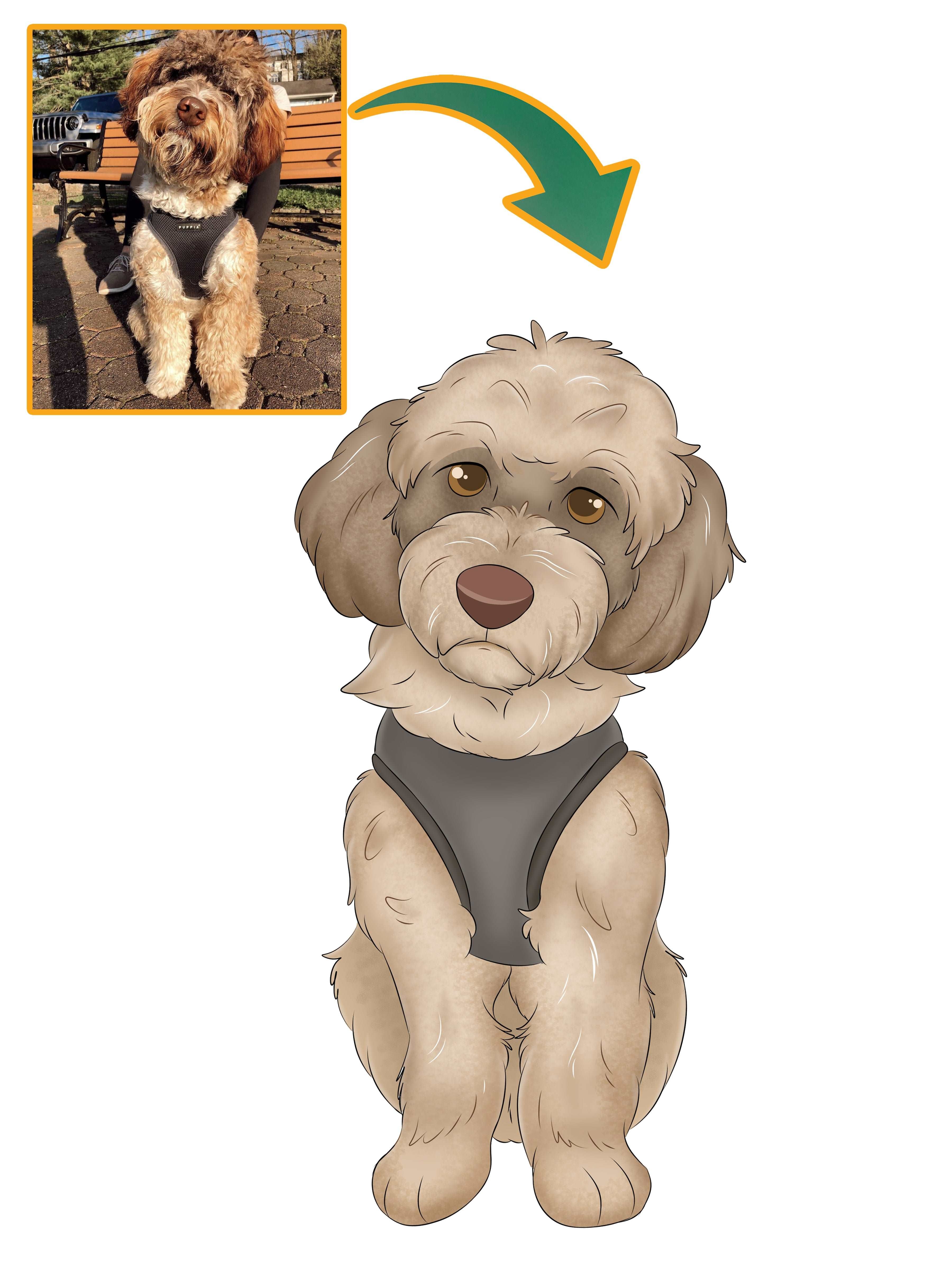 Disney Pet Custom Portrait-Sketch Me Cartoon