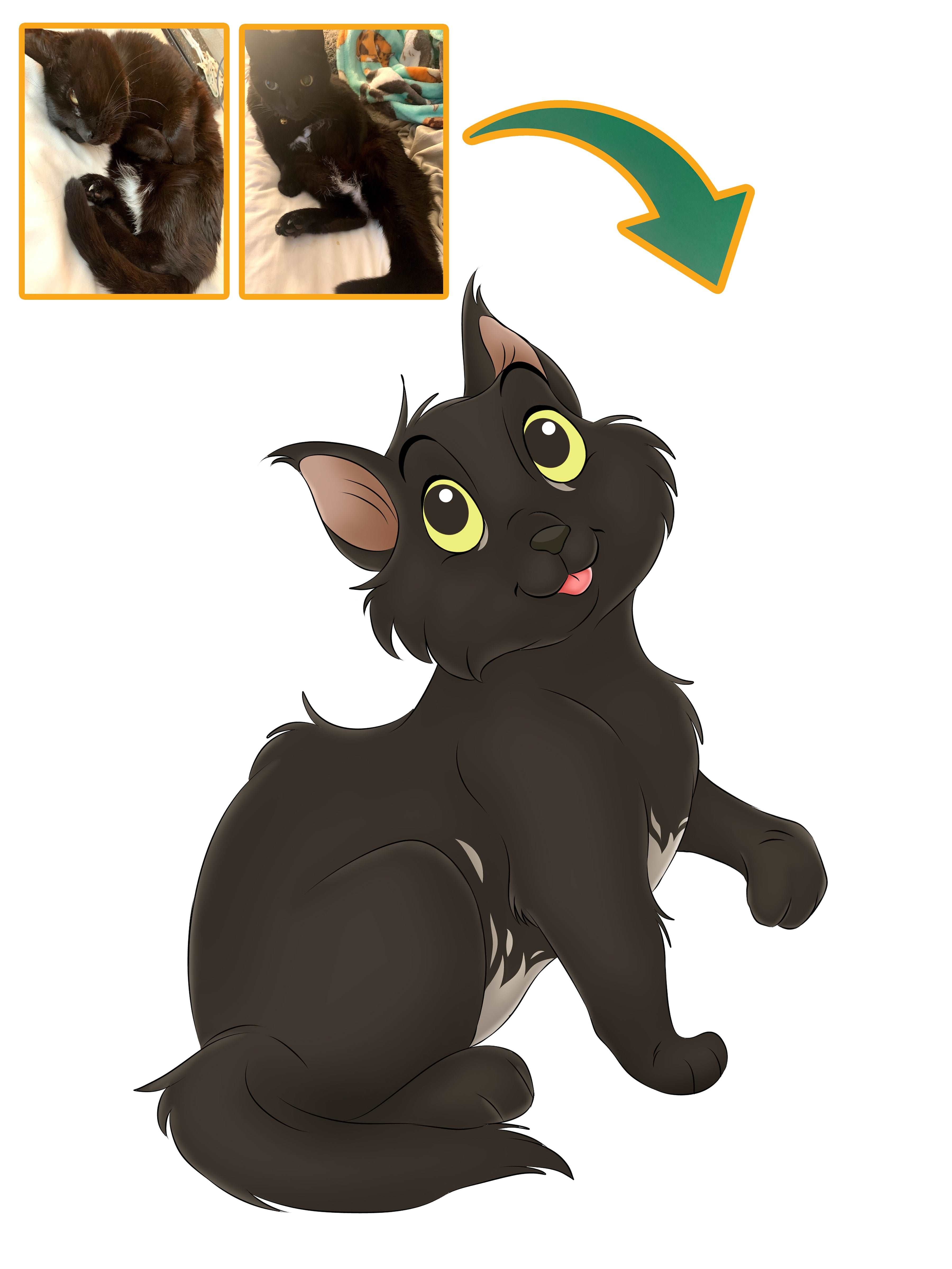 Disney Pet Custom Portrait-Sketch Me Cartoon