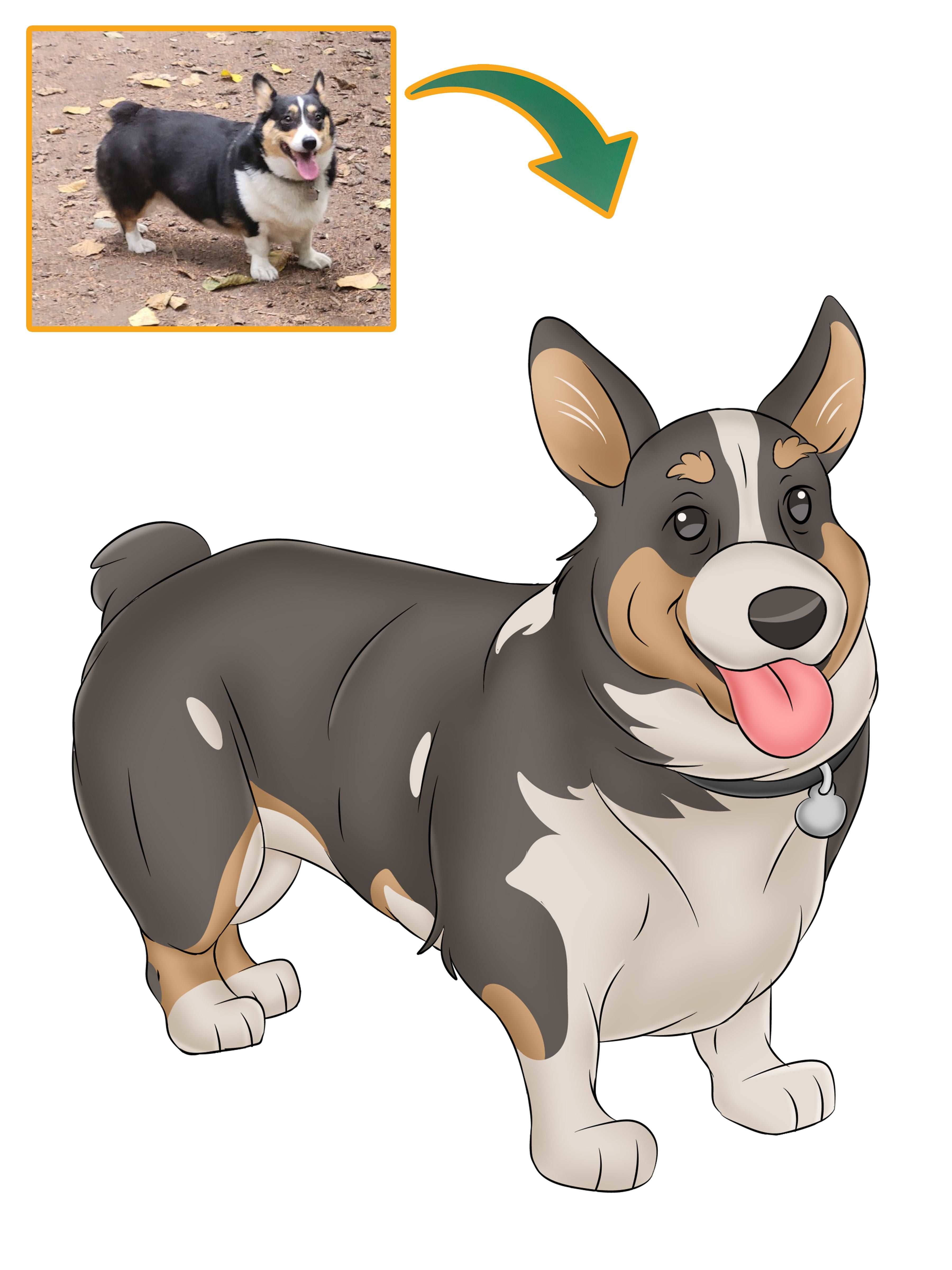 Disney Pet Custom Portrait-Sketch Me Cartoon