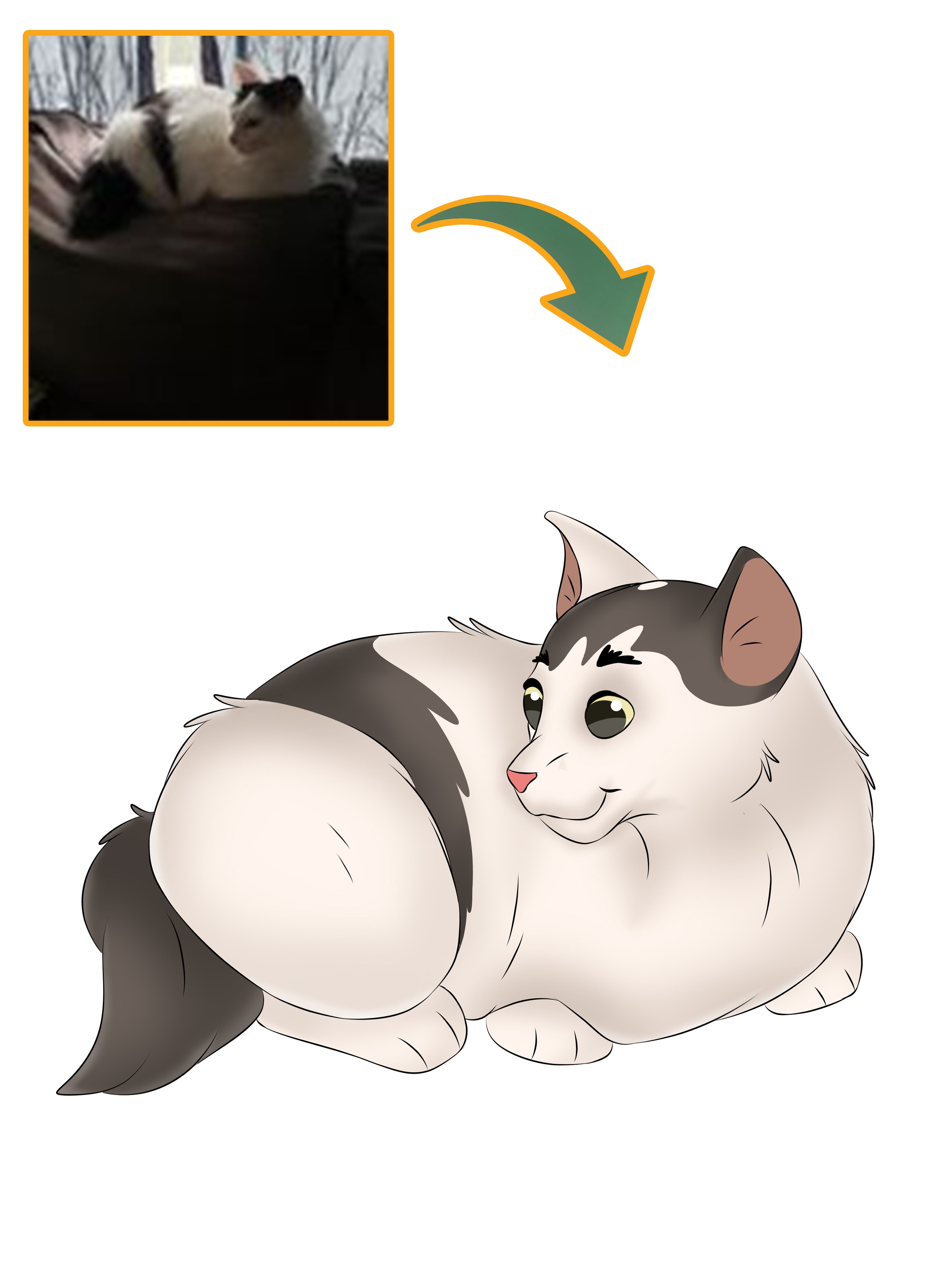 Disney Pet Custom Portrait-Sketch Me Cartoon