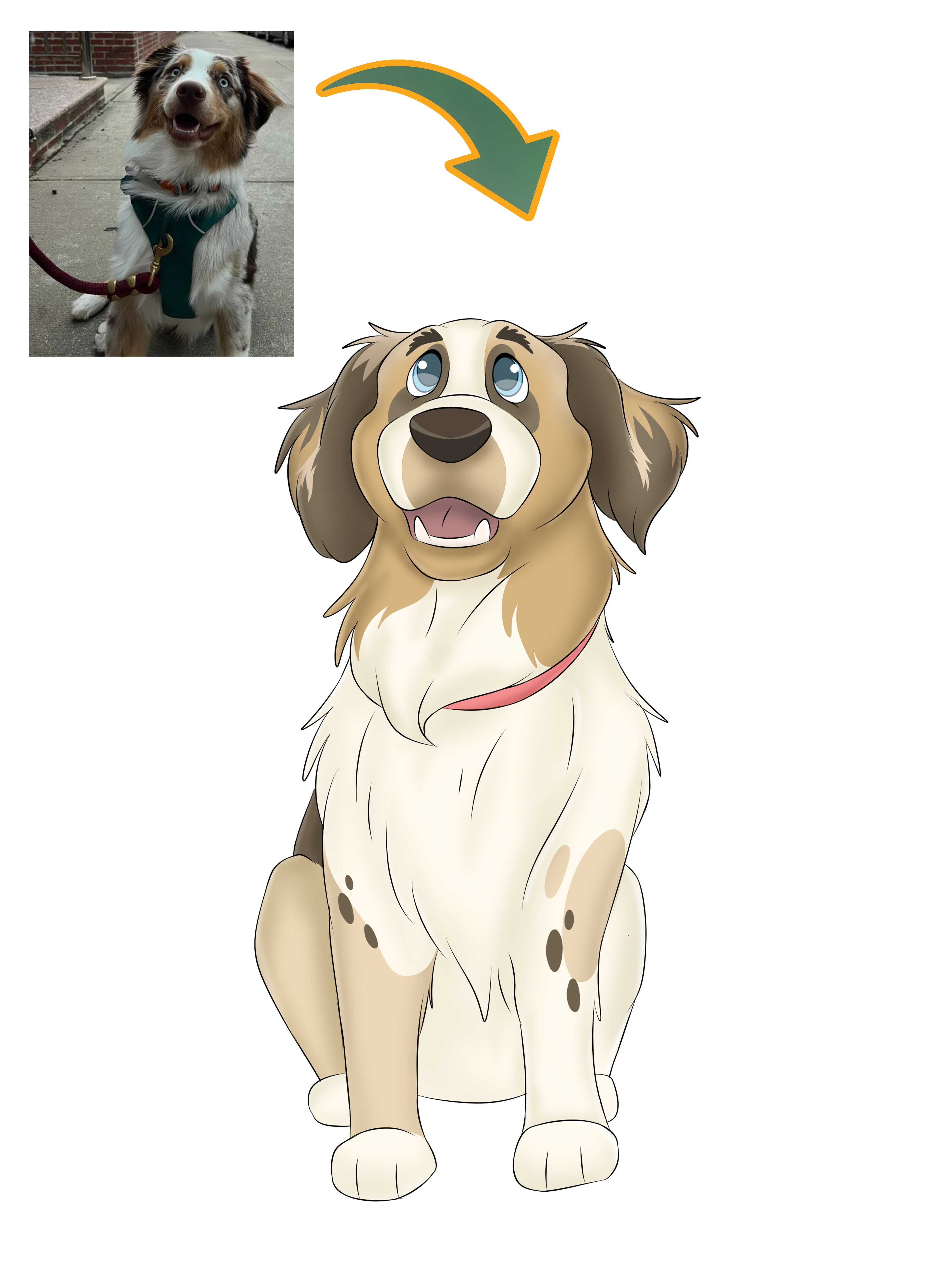 Disney Pet Custom Portrait-Sketch Me Cartoon