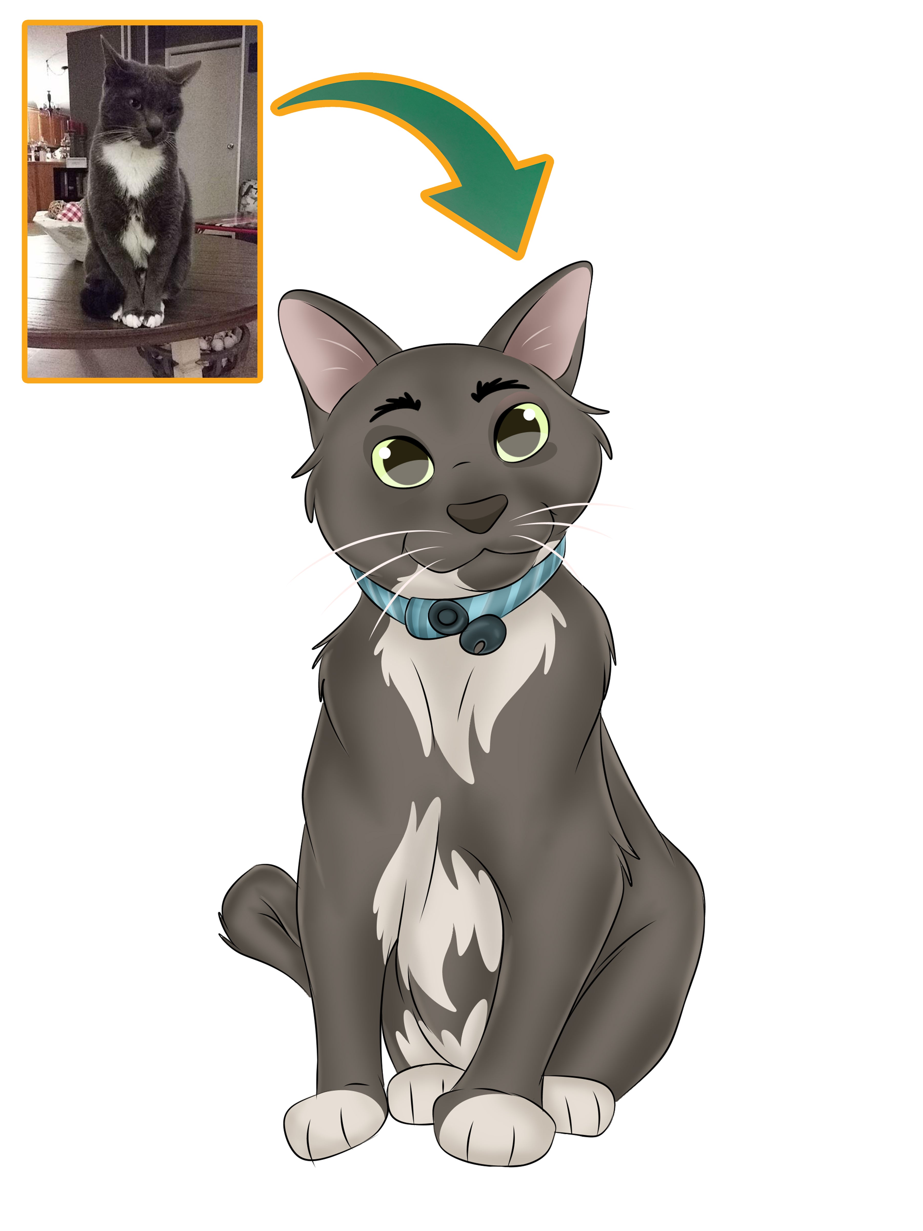 Disney Pet Custom Portrait-Sketch Me Cartoon