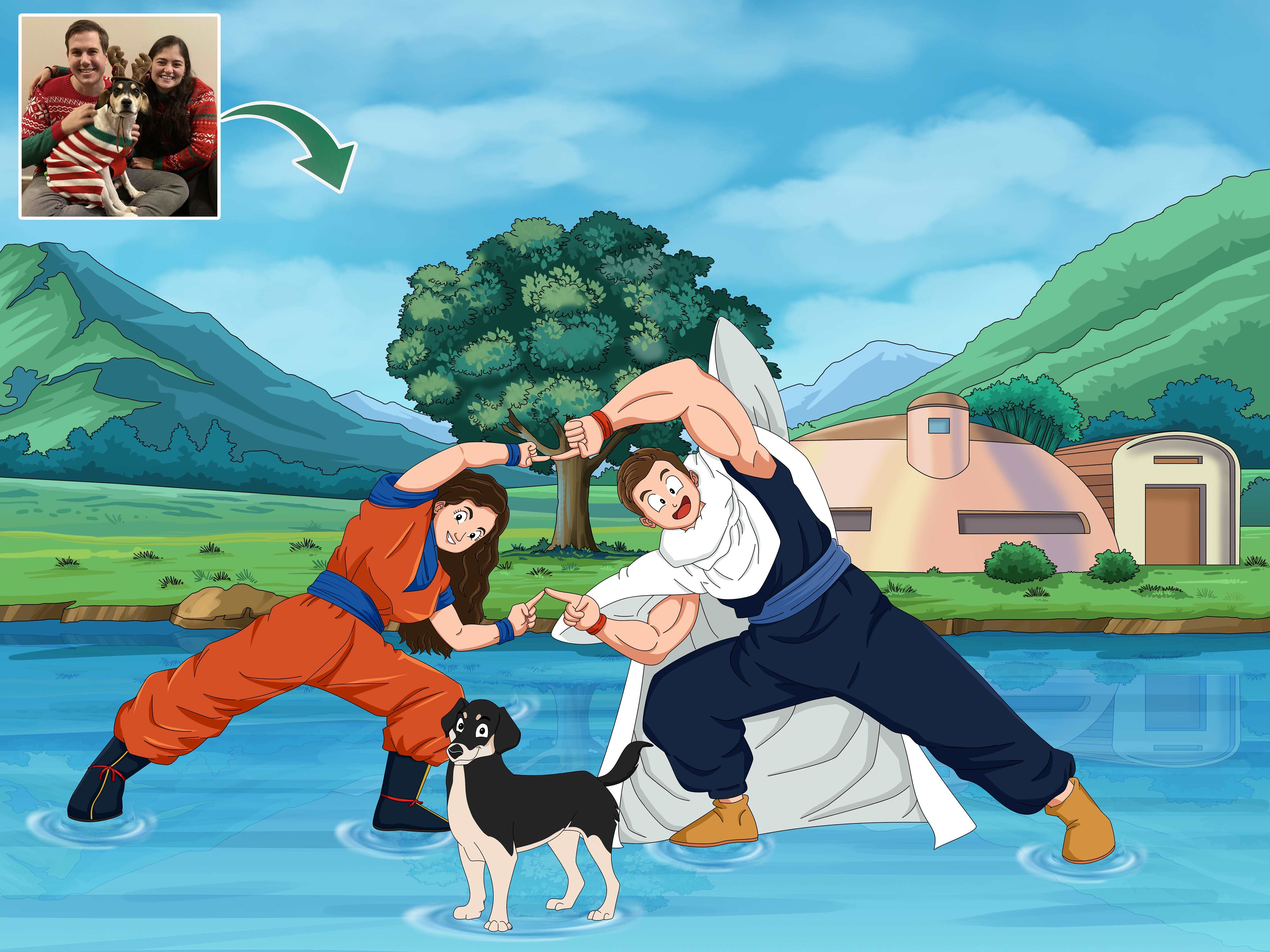 Dragon Ball Z Portrait Full Body-Sketch Me Cartoon