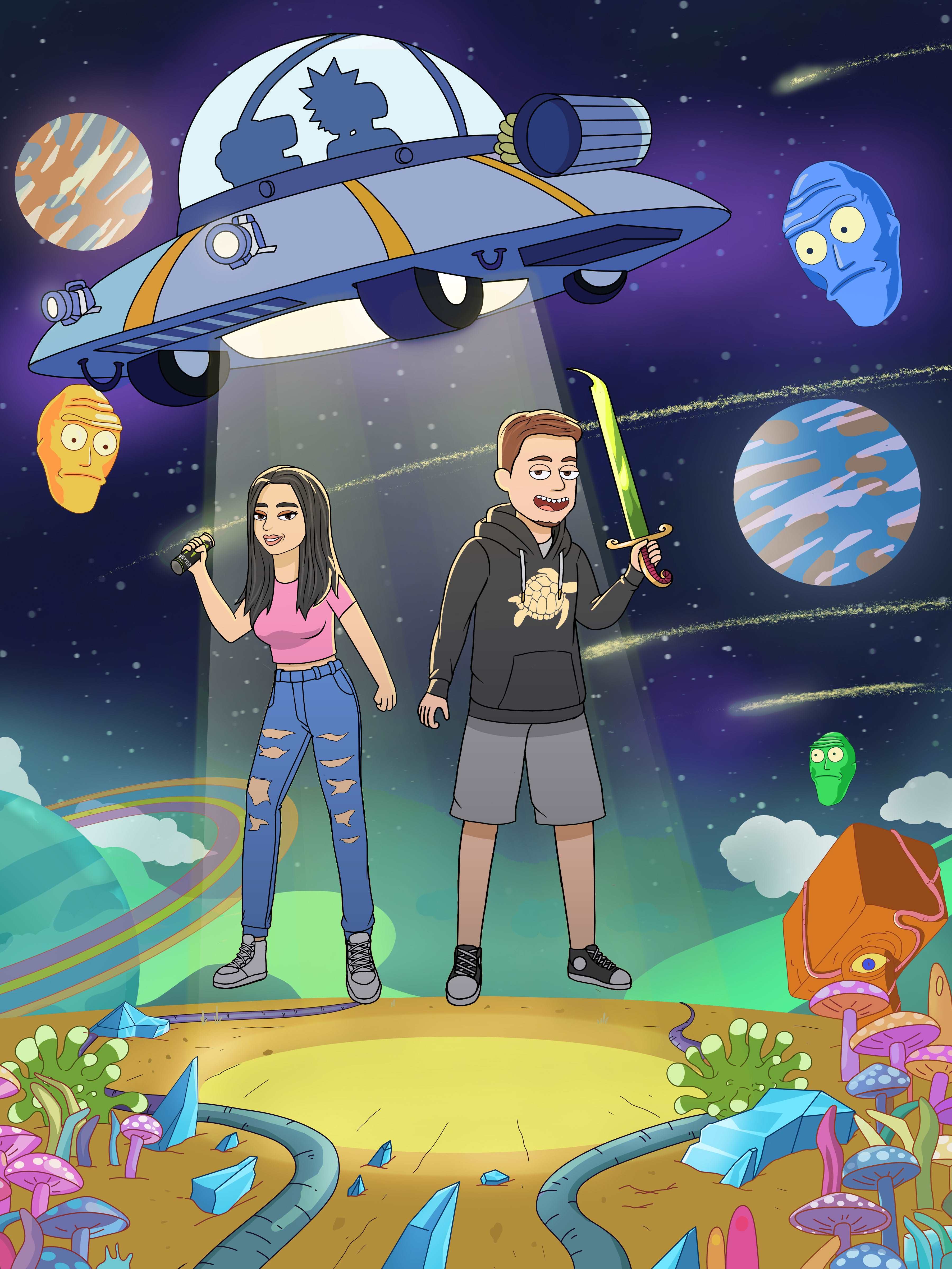 Rick and Morty Custom Portrait-Sketch Me Cartoon