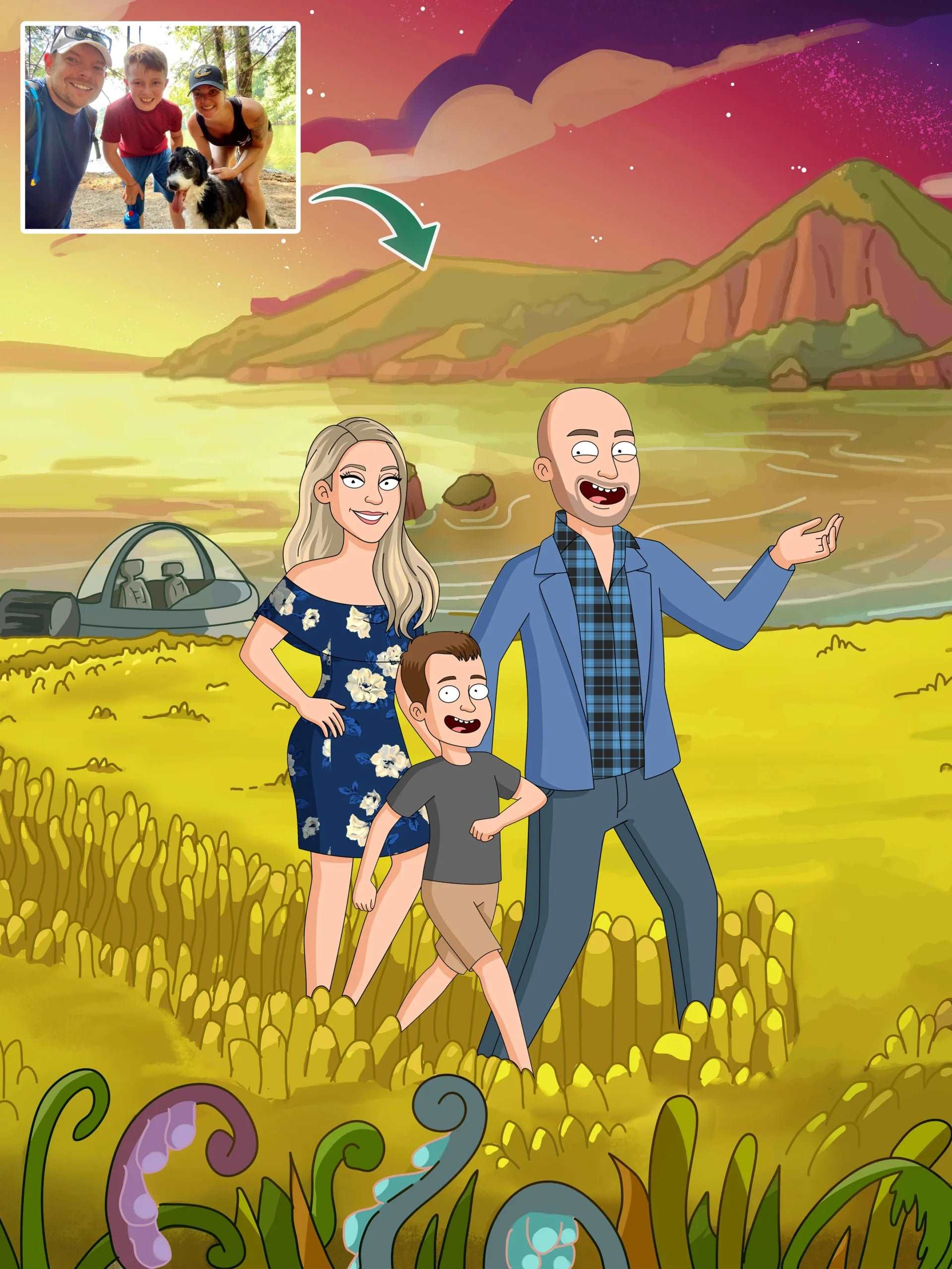 Rick and Morty Custom Portrait-Sketch Me Cartoon