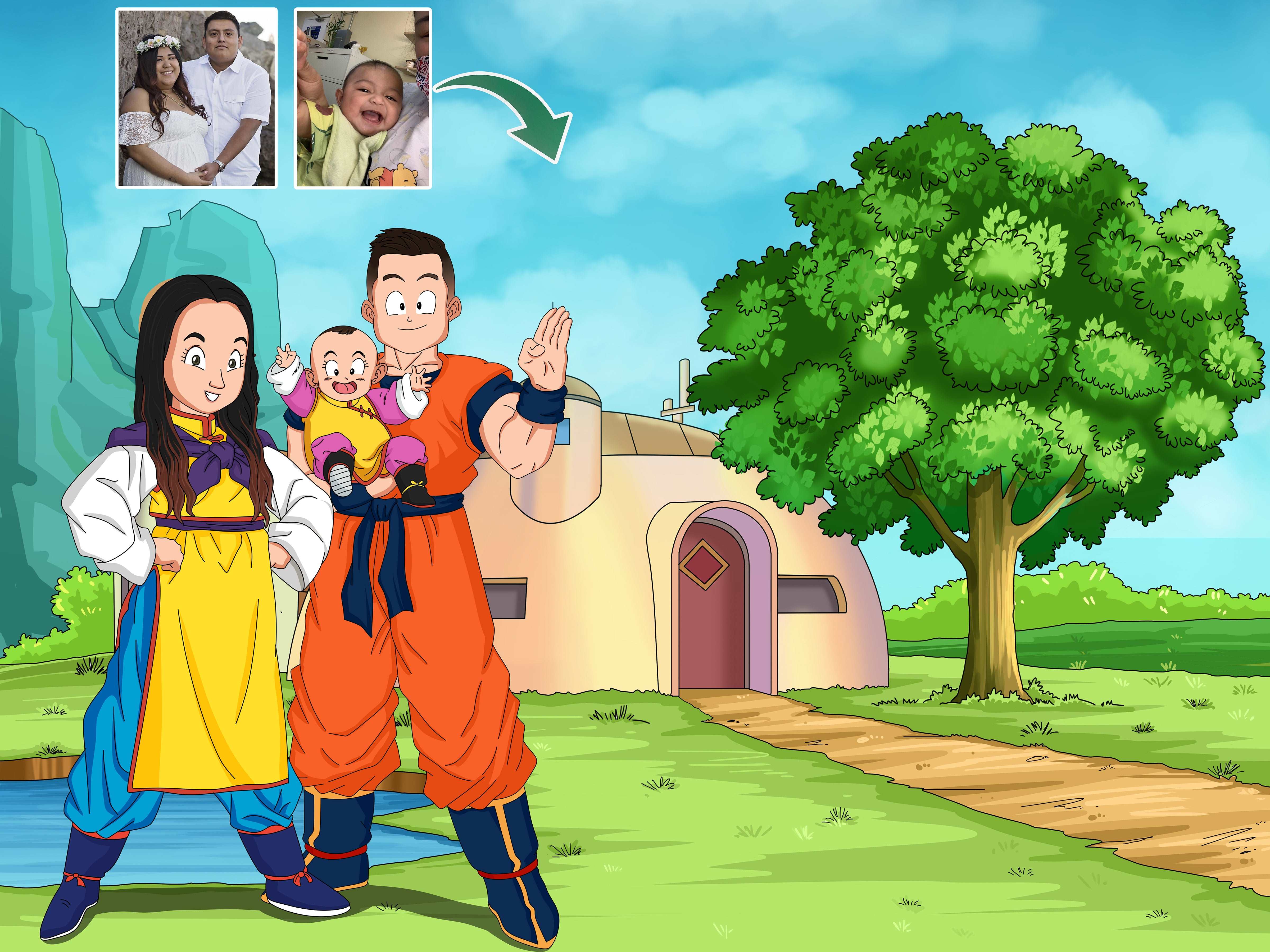 Dragon Ball Z Portrait Full Body-Sketch Me Cartoon