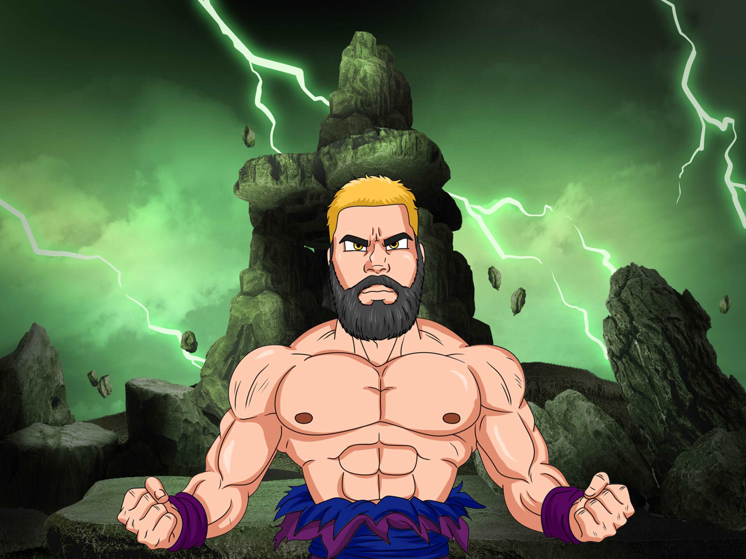 Dragon Ball Z Portrait Half Body-Sketch Me Cartoon