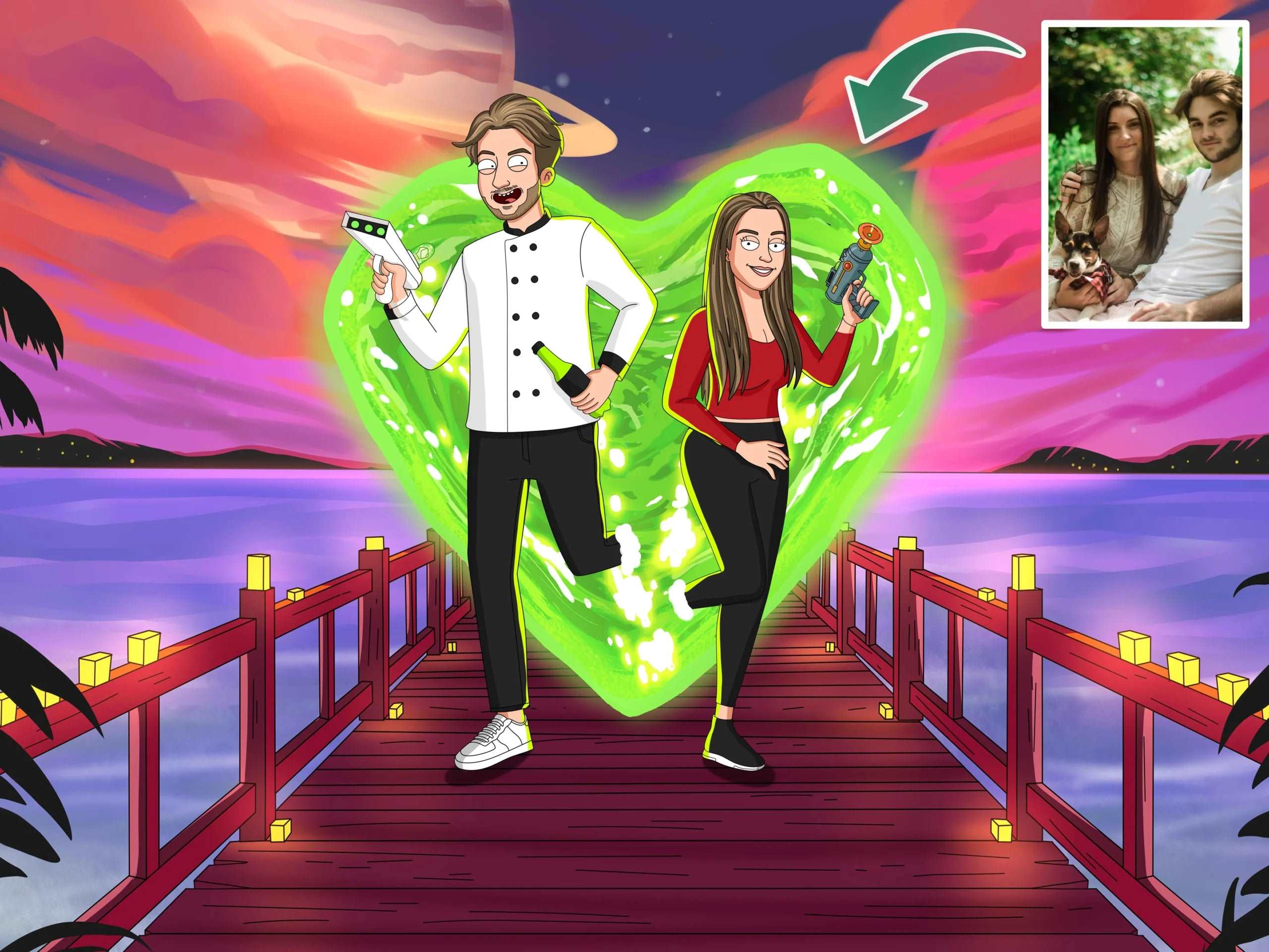 Rick and Morty Custom Portrait-Sketch Me Cartoon