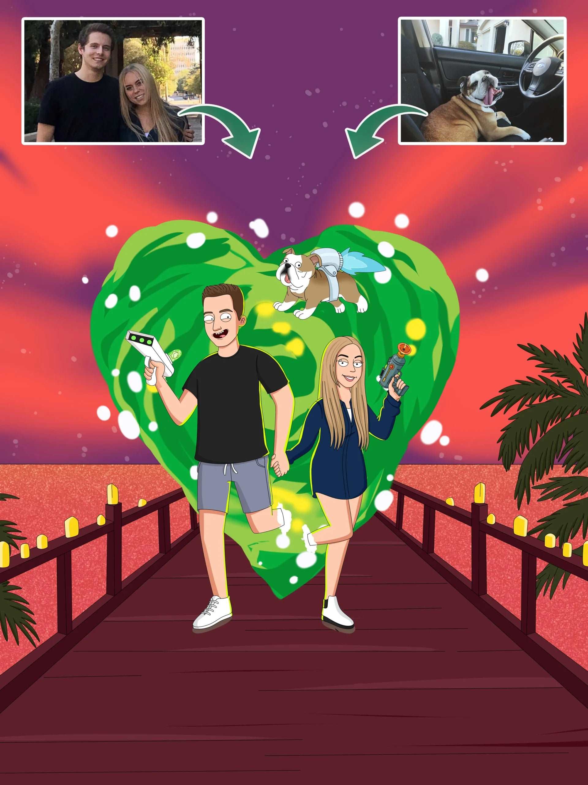 Rick and Morty Custom Portrait-Sketch Me Cartoon