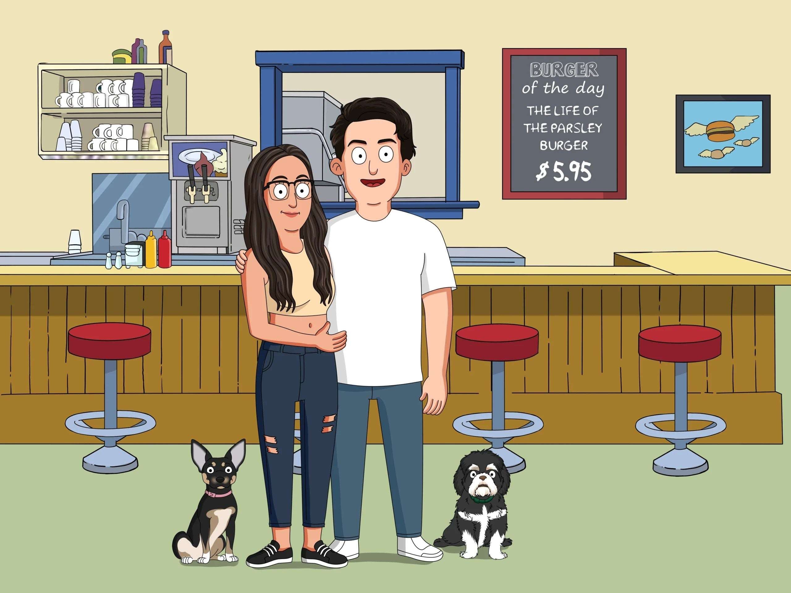 Bobs Burgers Custom Portrait-Sketch Me Cartoon