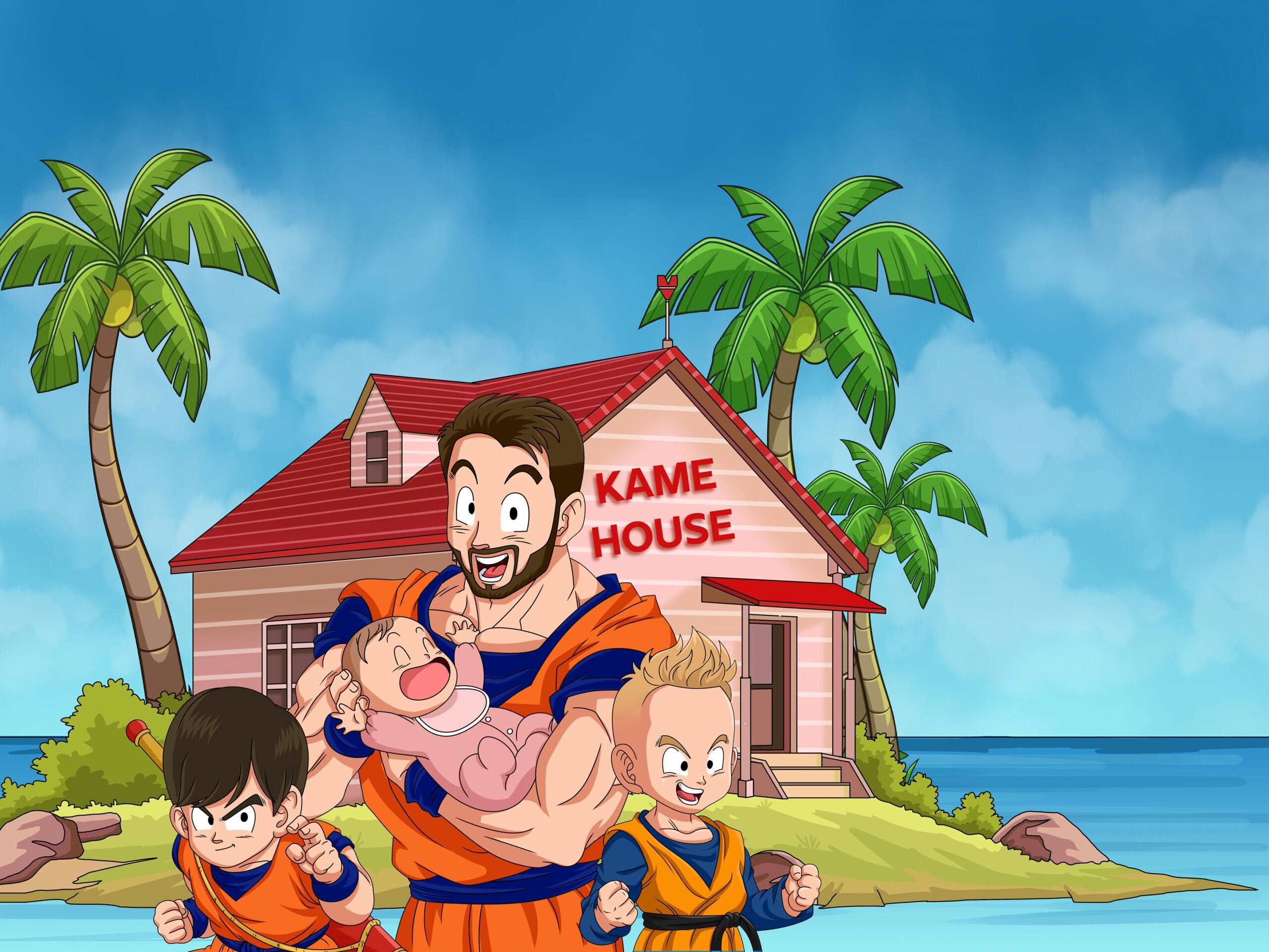 Dragon Ball Z Portrait Half Body-Sketch Me Cartoon