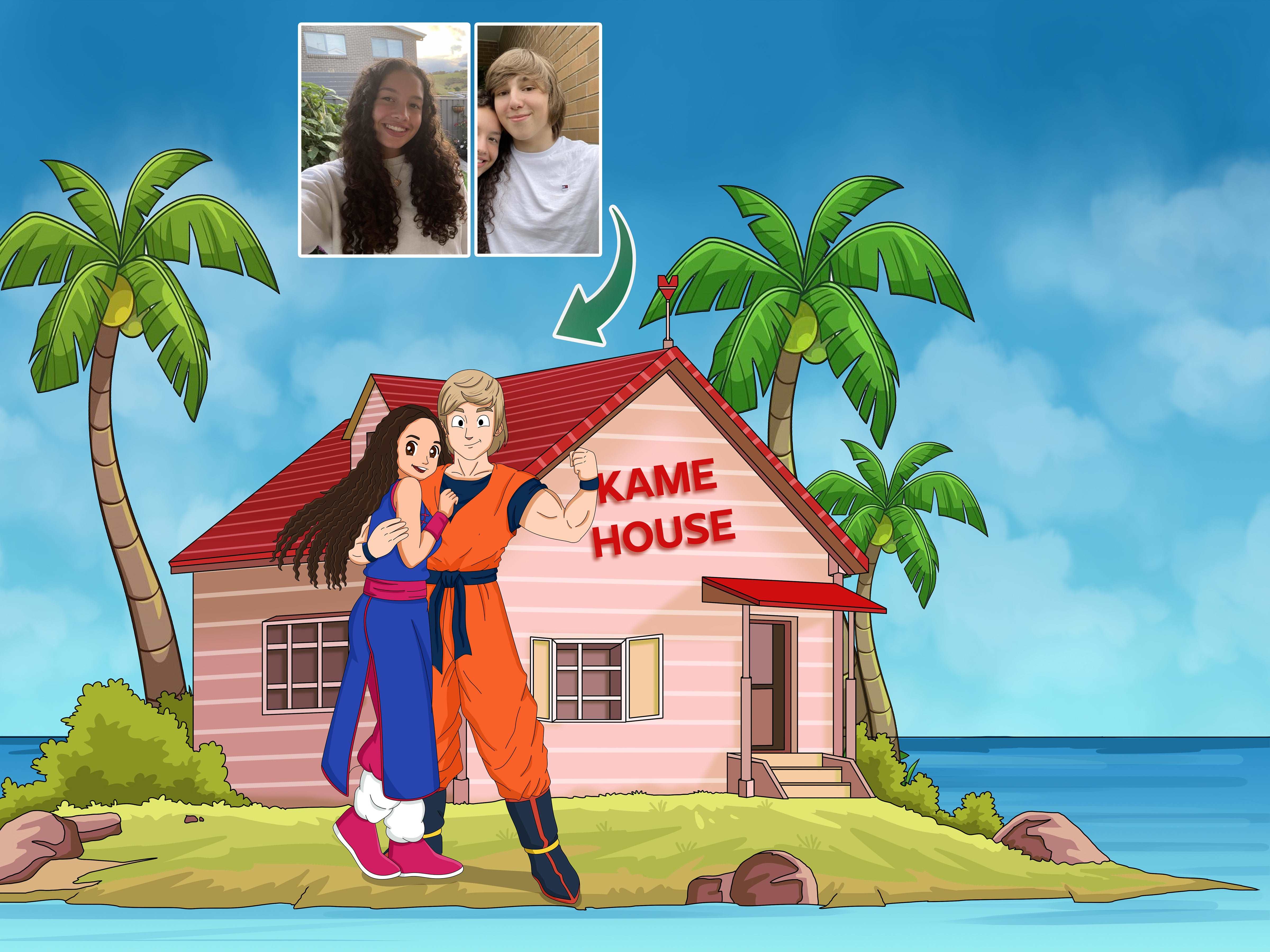 Dragon Ball Z Portrait Full Body-Sketch Me Cartoon