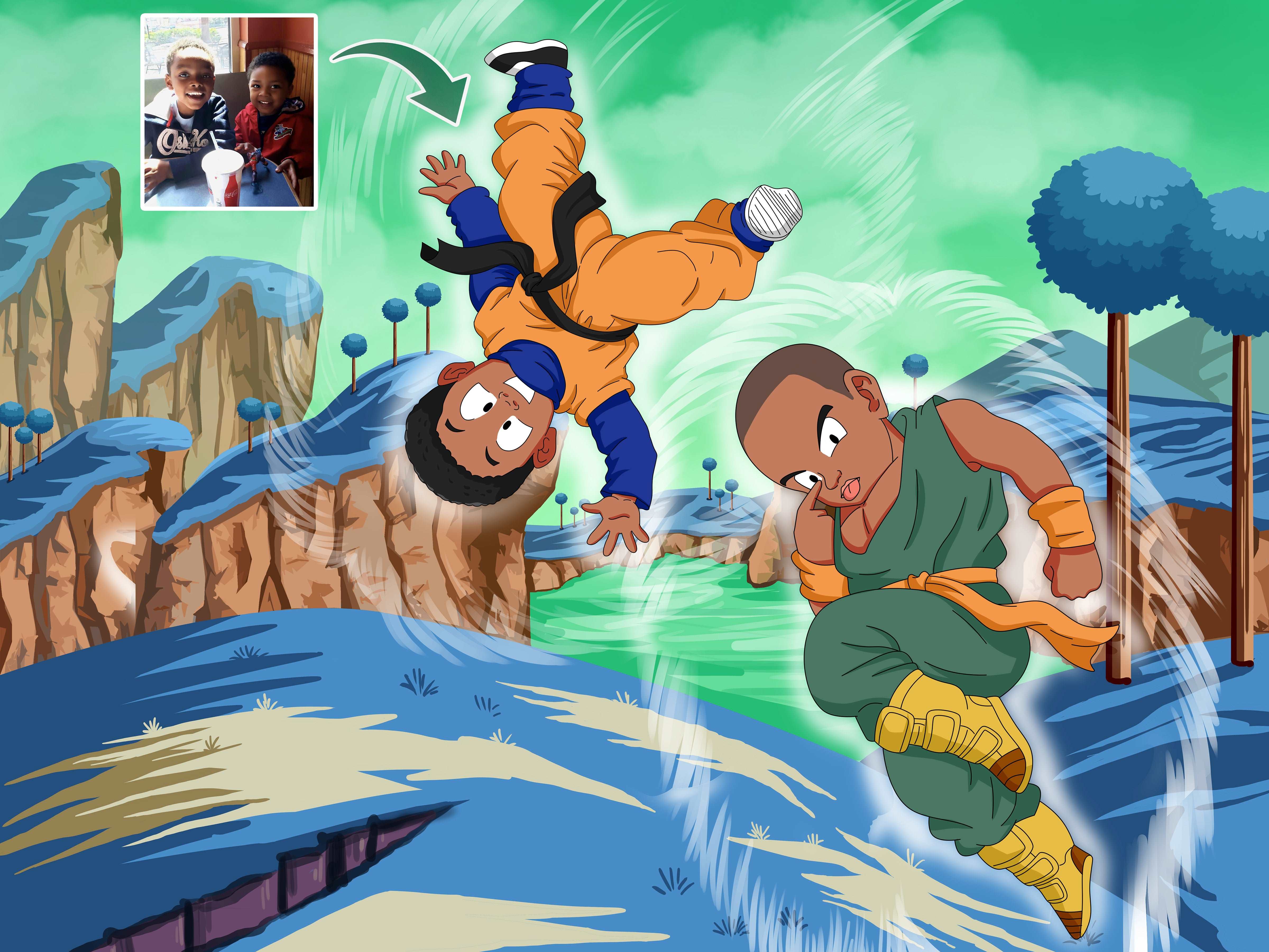 Dragon Ball Z Portrait Full Body-Sketch Me Cartoon