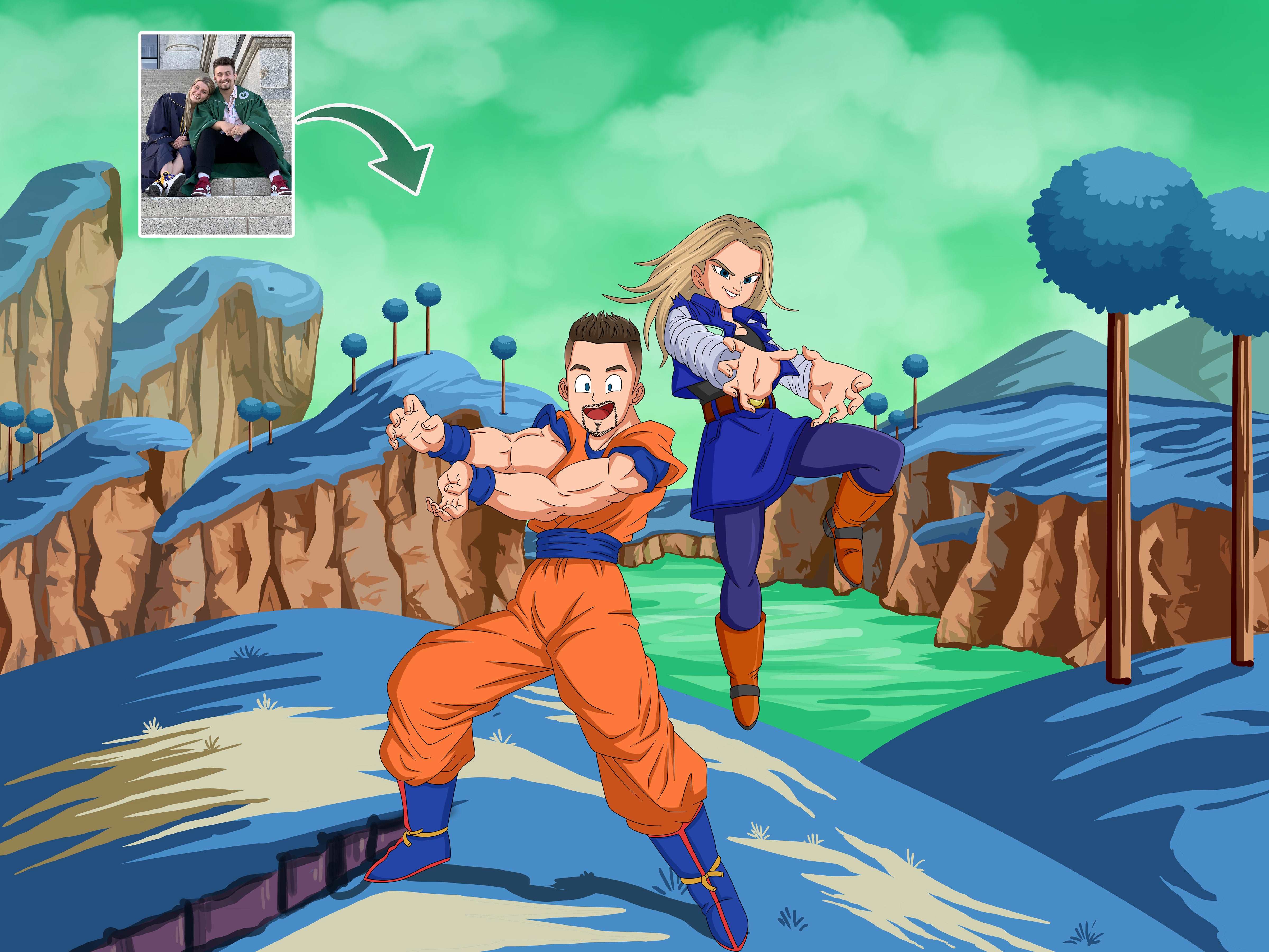 Dragon Ball Z Portrait Full Body-Sketch Me Cartoon