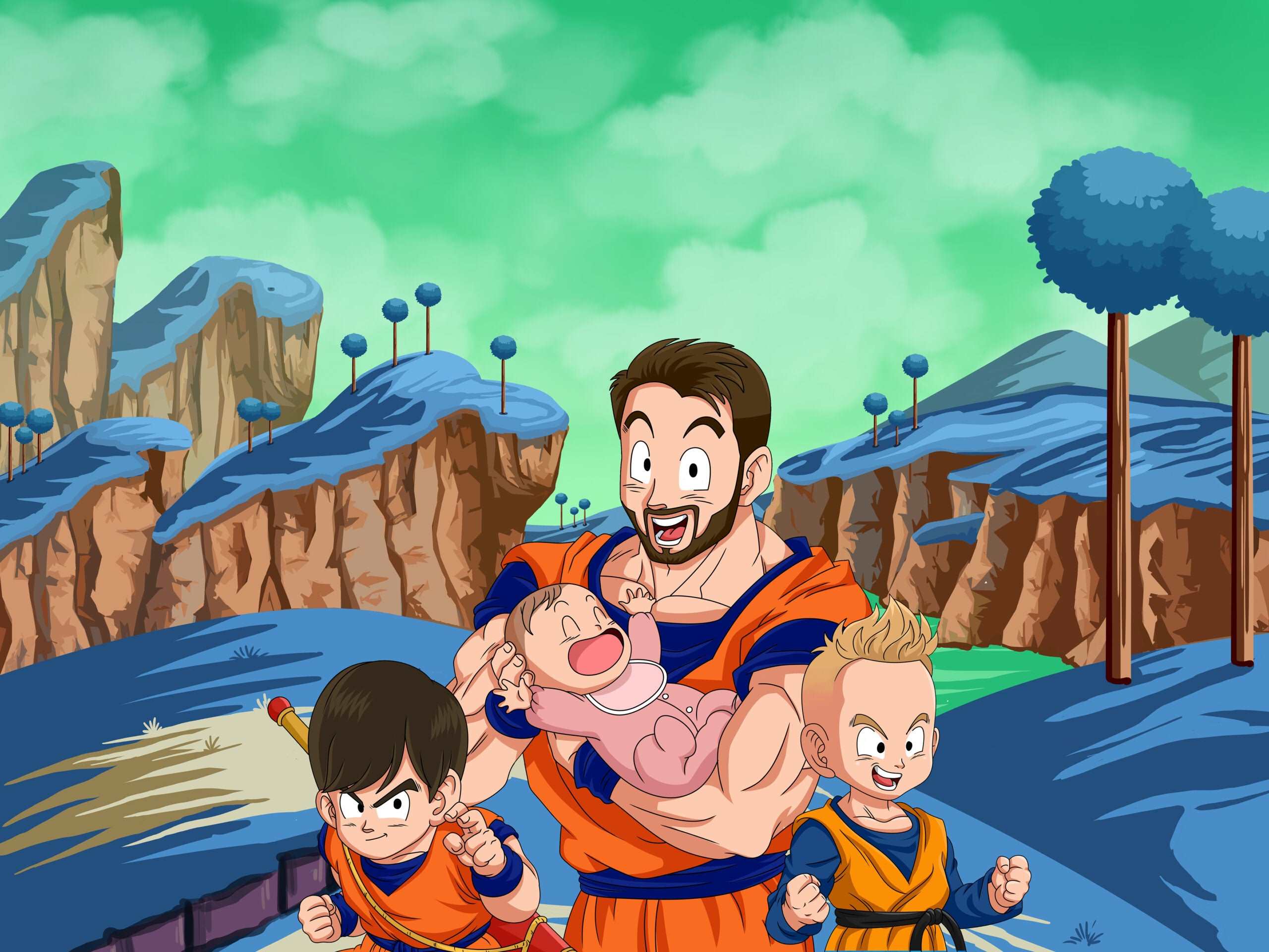 Dragon Ball Z Portrait Half Body-Sketch Me Cartoon