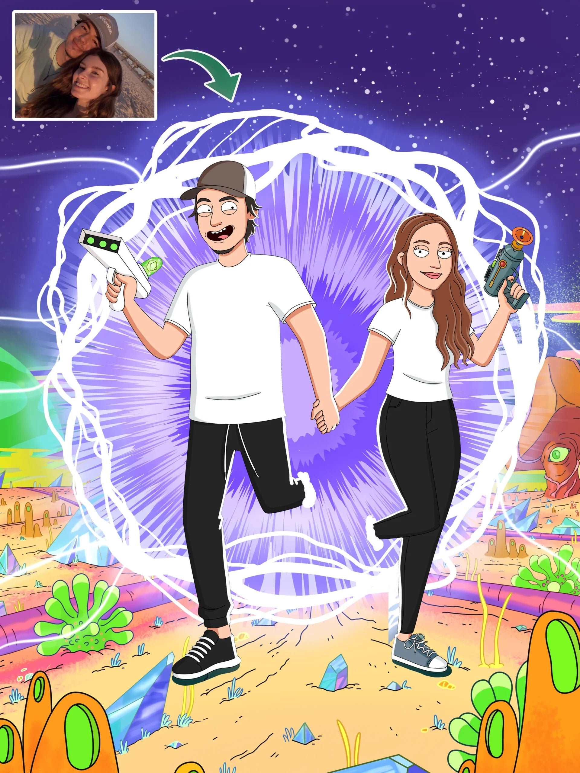 Rick and Morty Custom Portrait-Sketch Me Cartoon