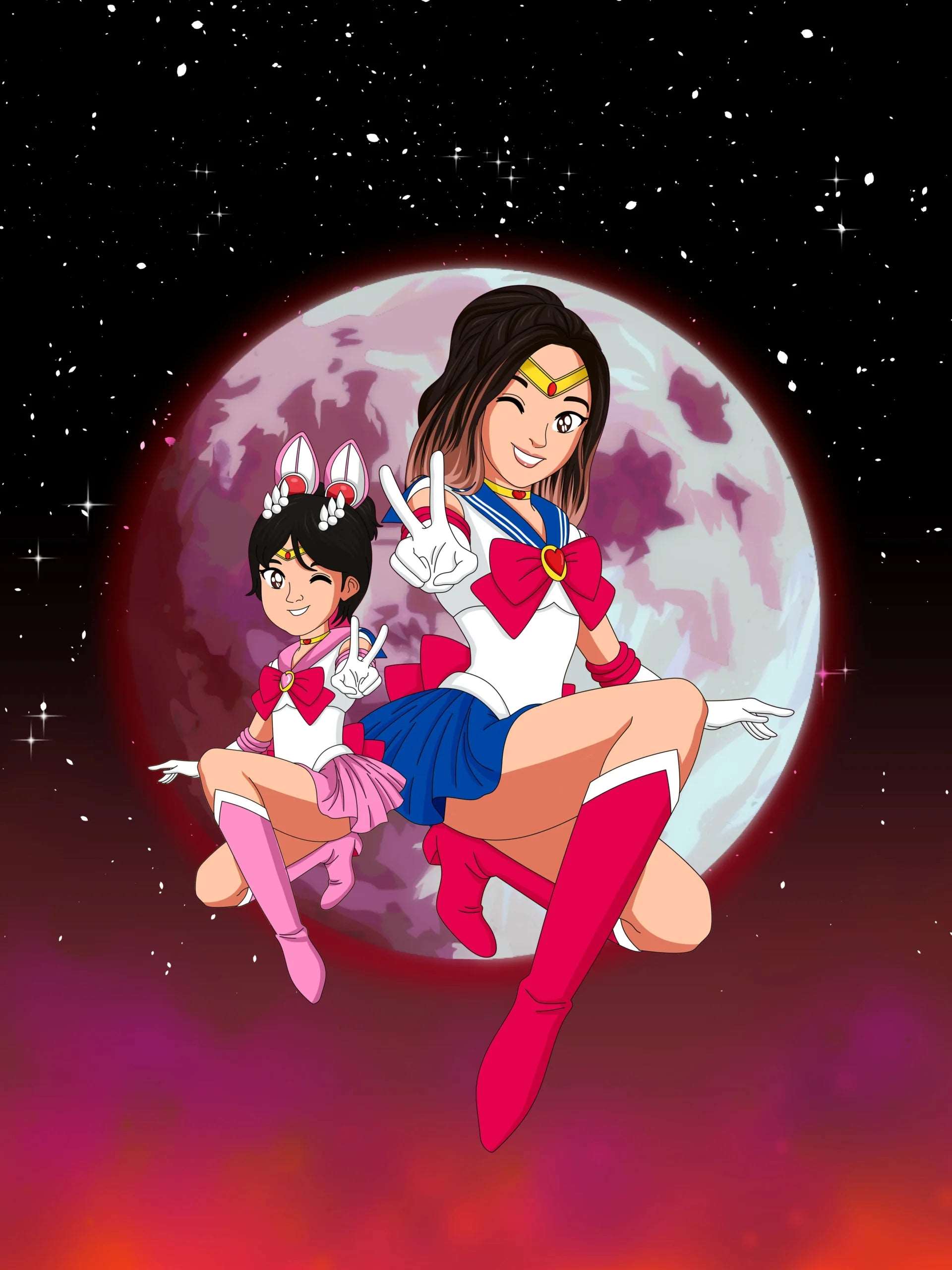 Sailor Moon Custom Portrait-Sketch Me Cartoon