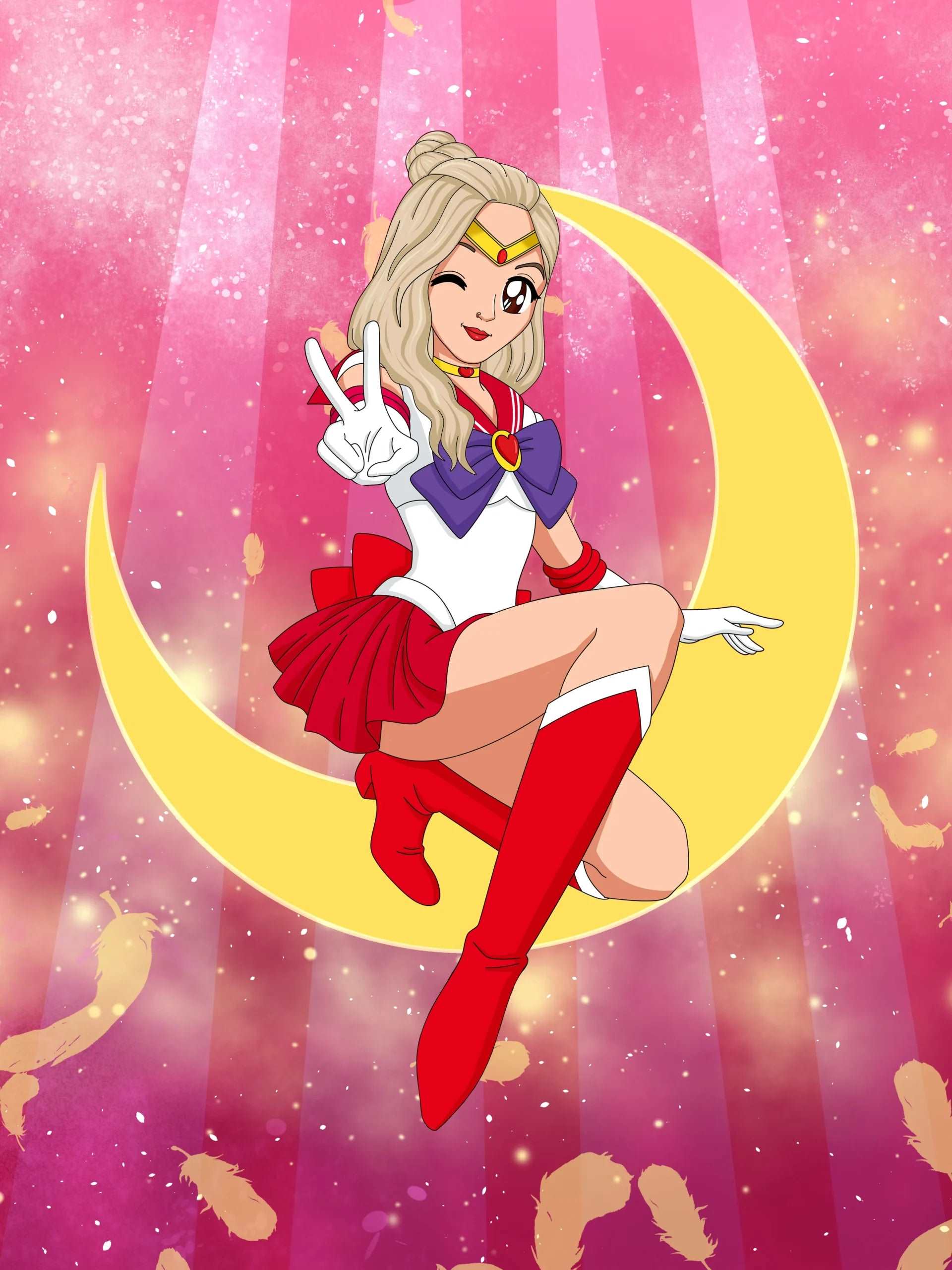 Sailor Moon Custom Portrait-Sketch Me Cartoon