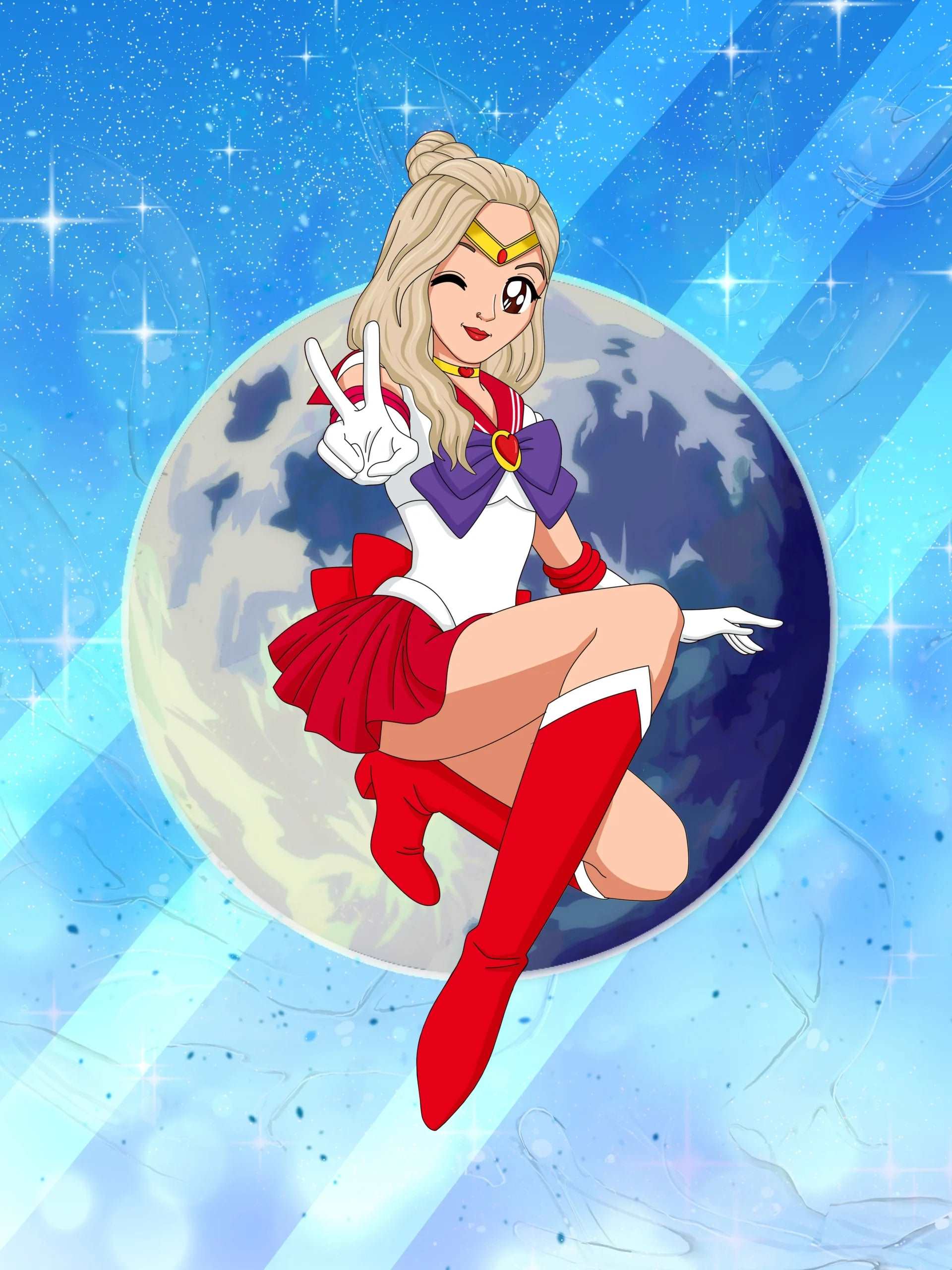 Sailor Moon Custom Portrait-Sketch Me Cartoon