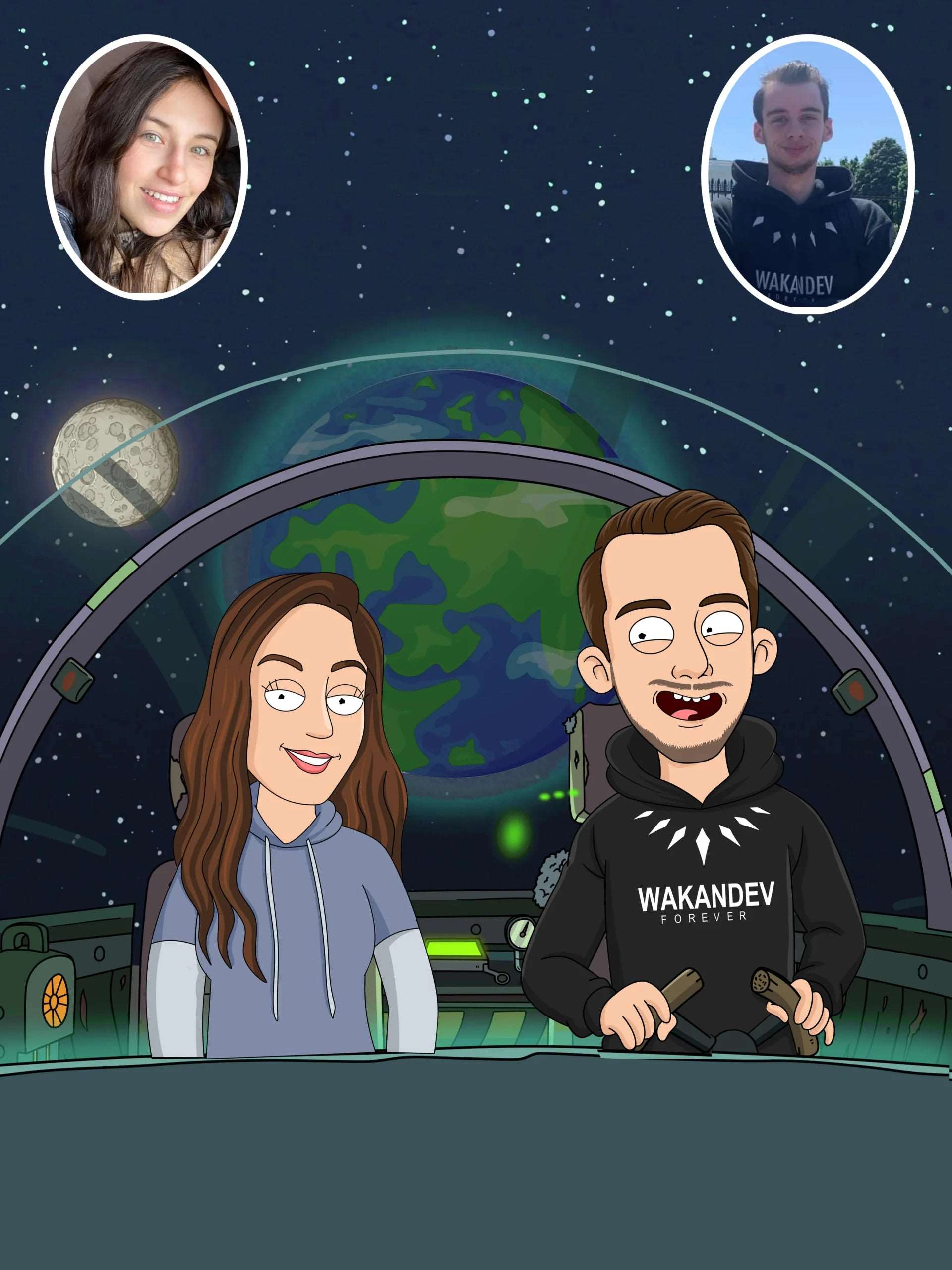 Rick and Morty Custom Portrait-Sketch Me Cartoon