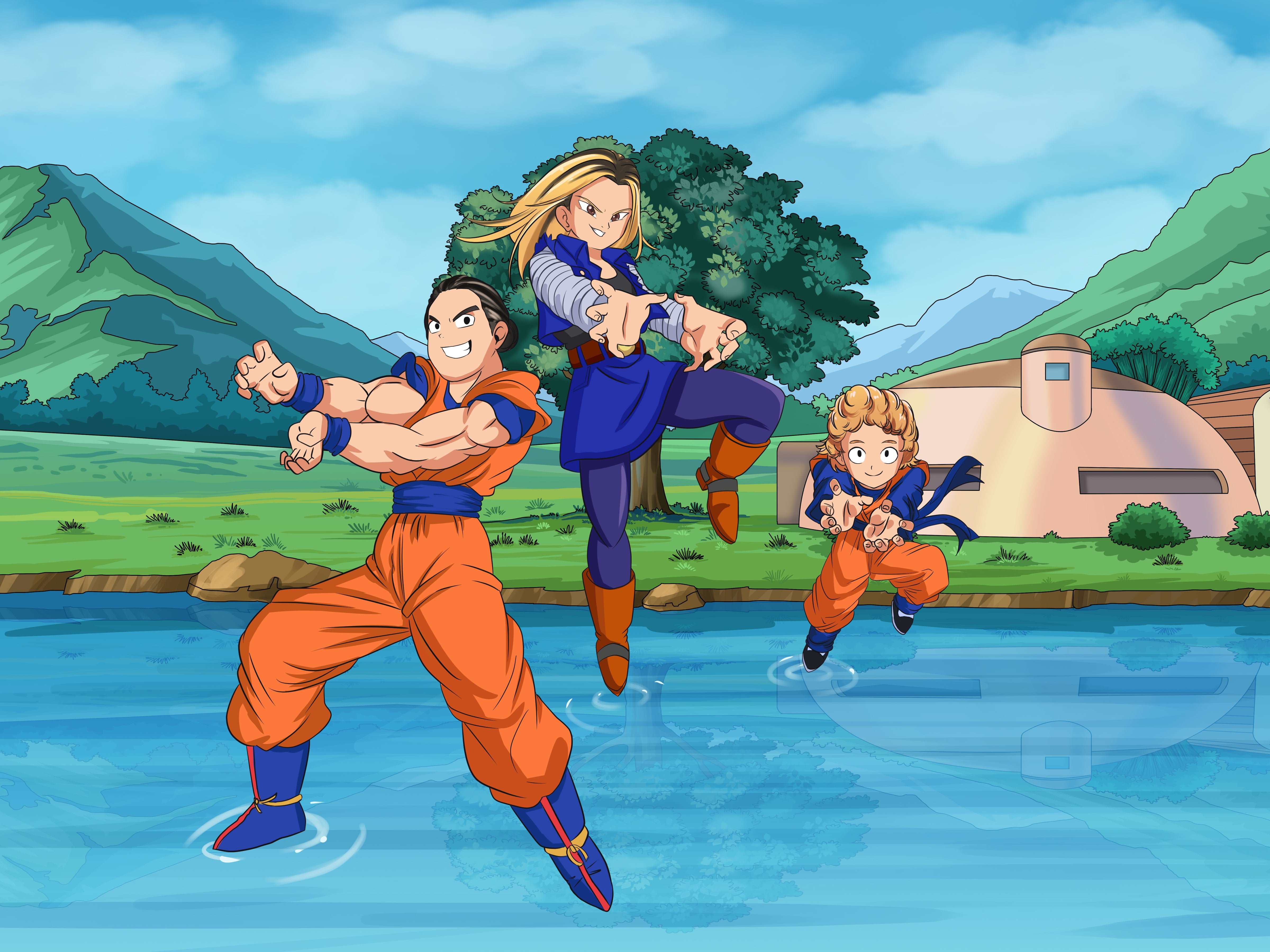 Dragon Ball Z Portrait Full Body-Sketch Me Cartoon