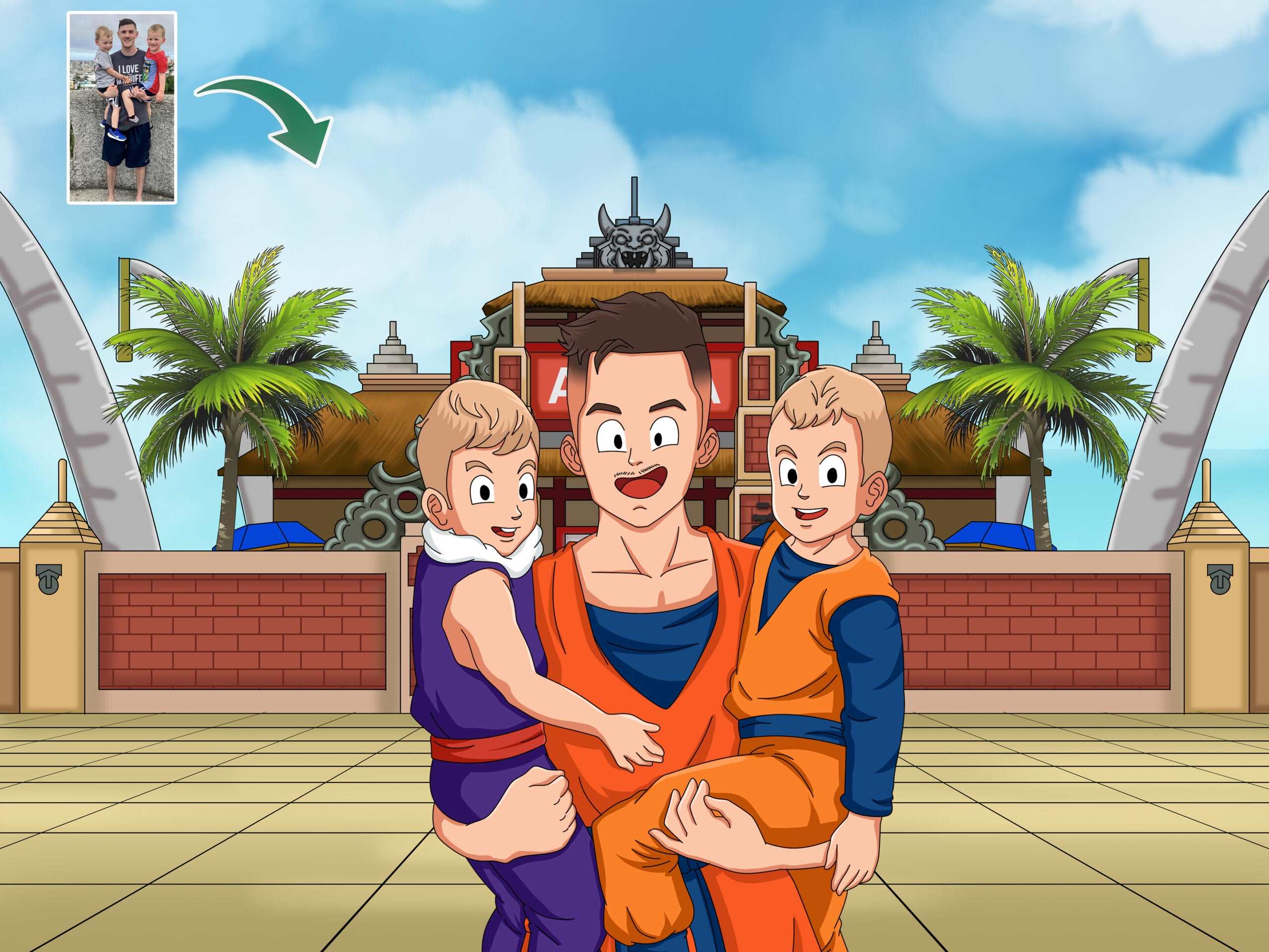 Dragon Ball Z Portrait Half Body-Sketch Me Cartoon