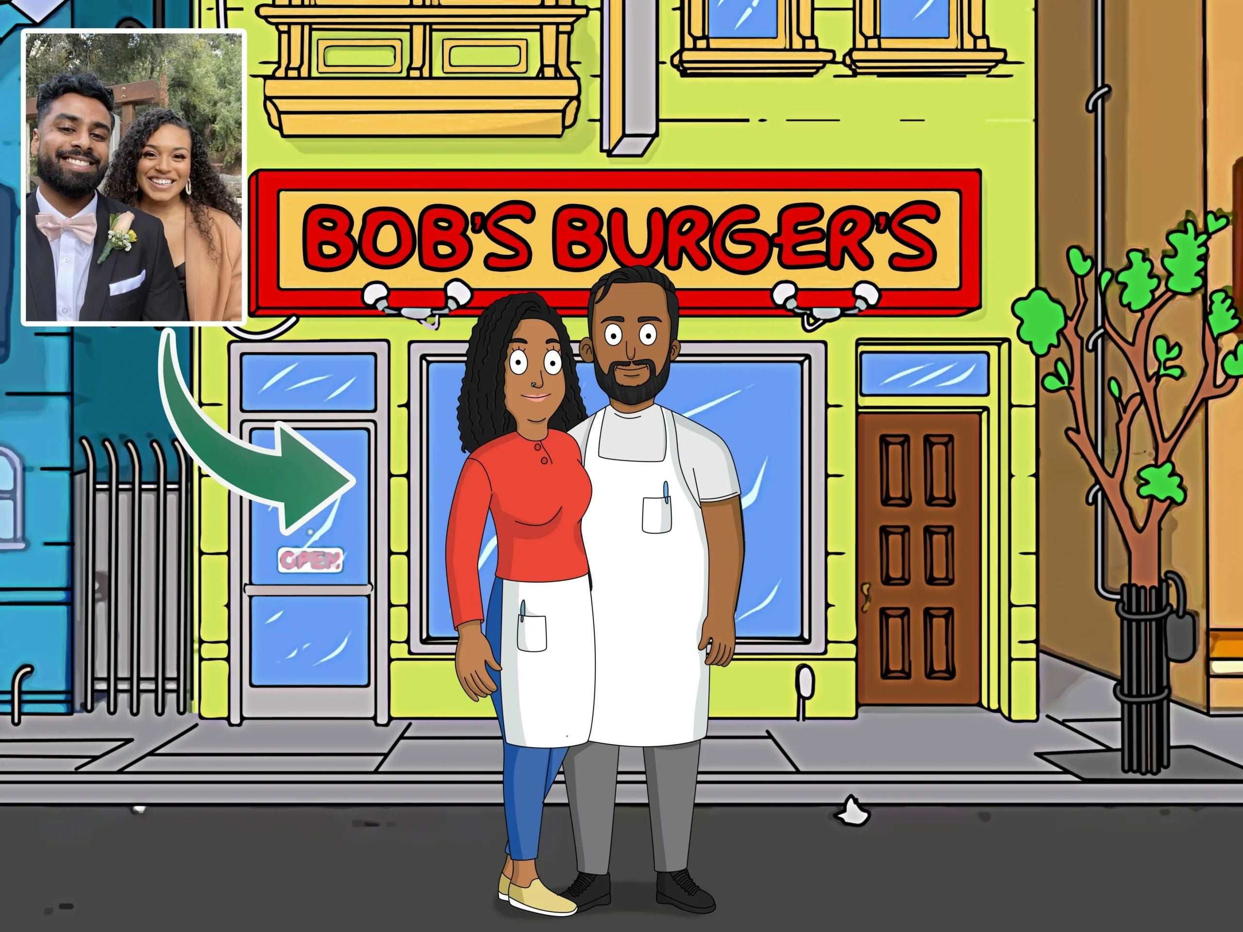 Bobs Burgers Custom Portrait-Sketch Me Cartoon