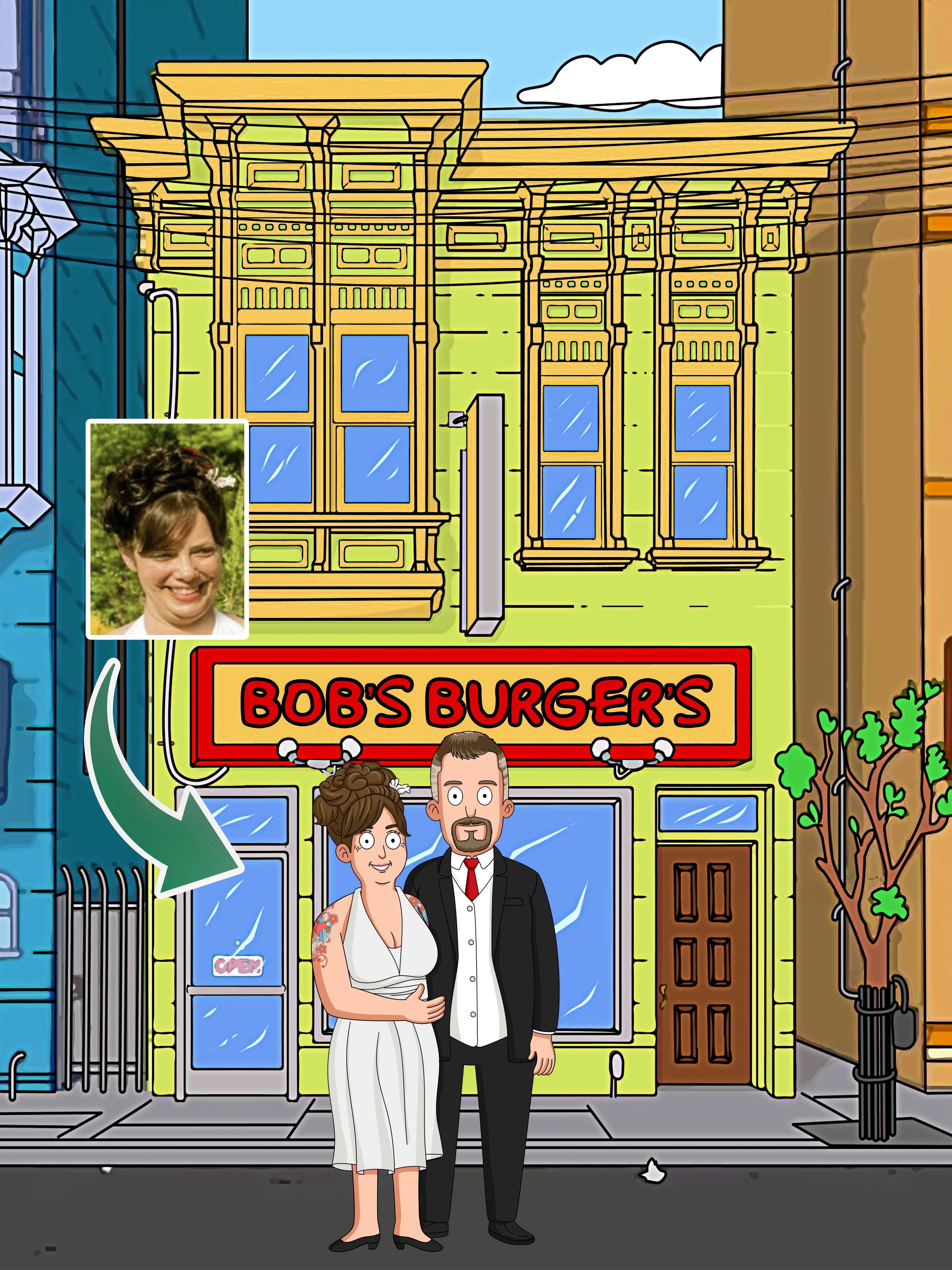 Bobs Burgers Custom Portrait-Sketch Me Cartoon