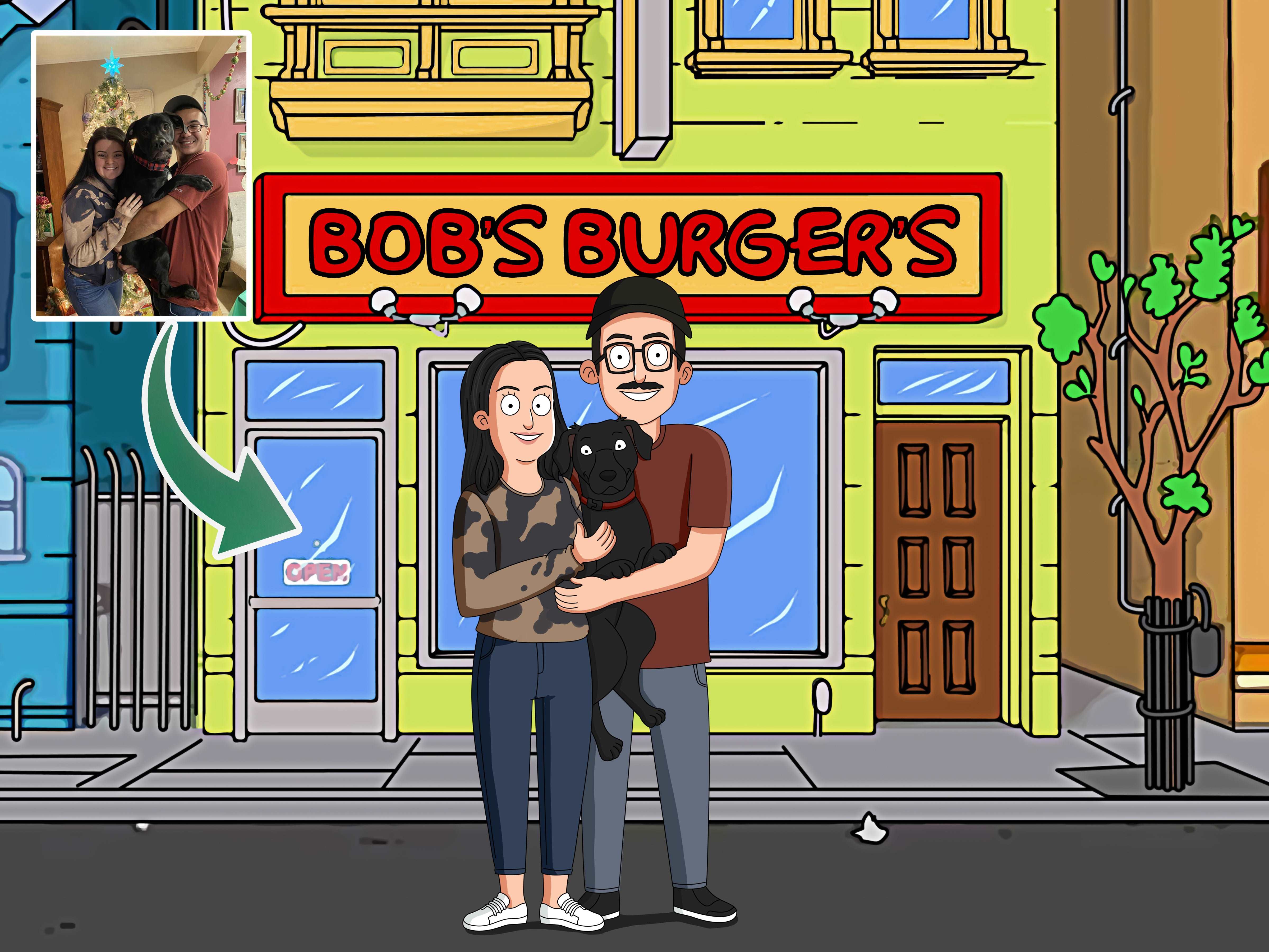 Bobs Burgers Custom Portrait-Sketch Me Cartoon