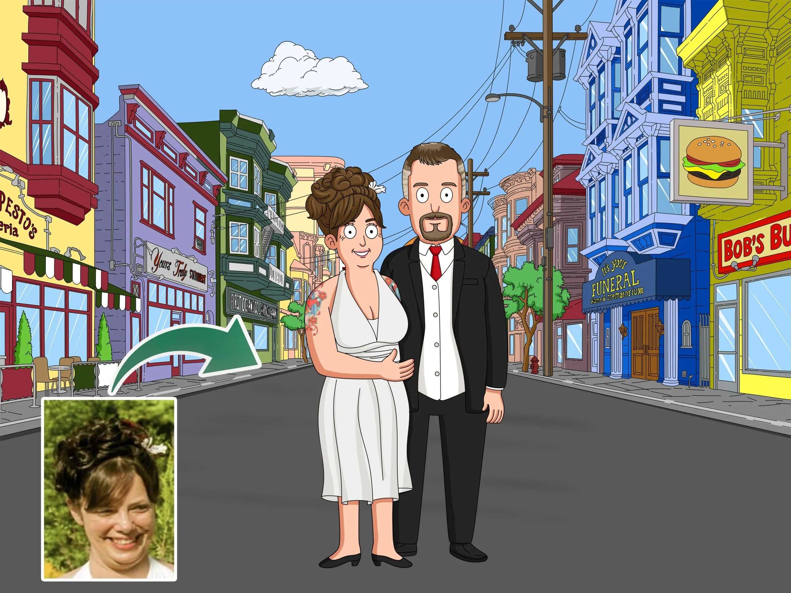 Bobs Burgers Custom Portrait-Sketch Me Cartoon