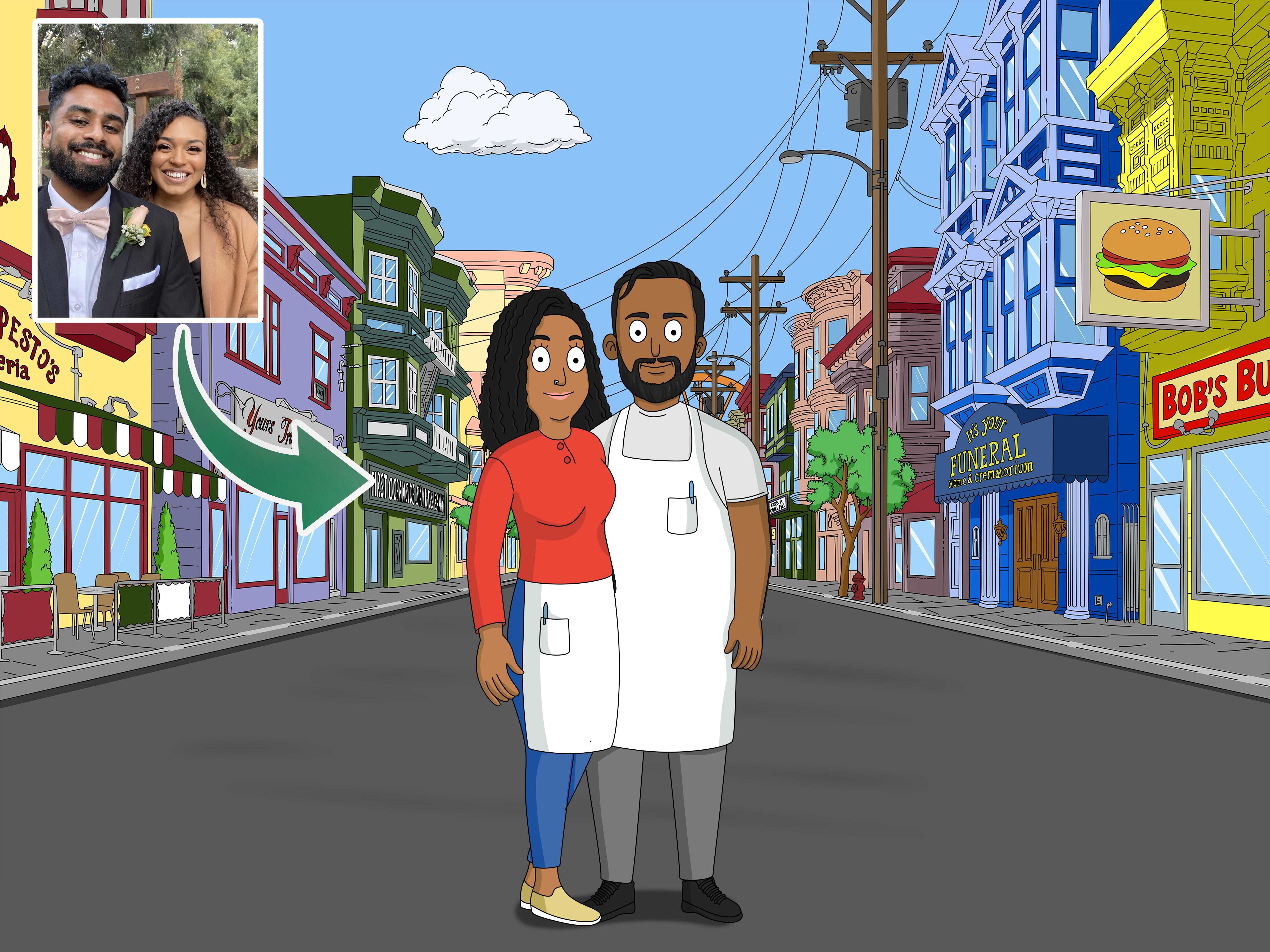 Bobs Burgers Custom Portrait-Sketch Me Cartoon