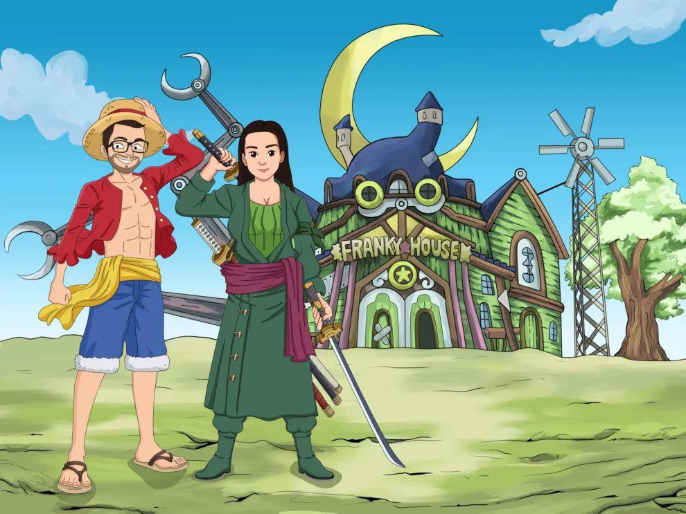 One Piece Custom Portrait-Sketch Me Cartoon