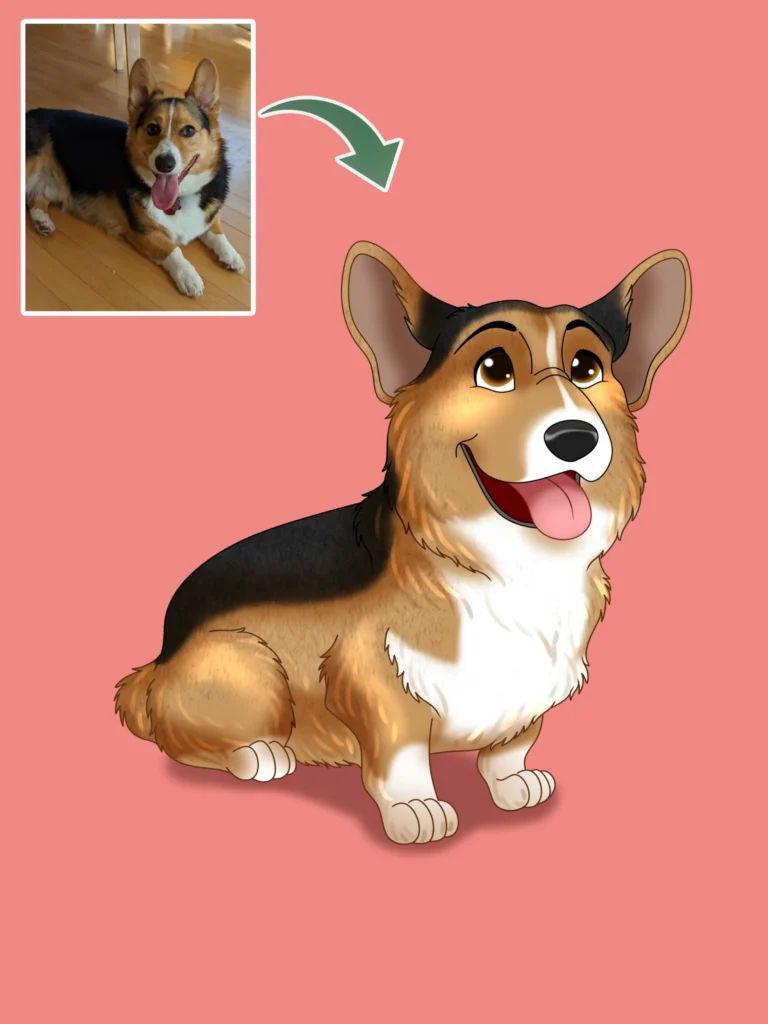 Disney Pet Custom Portrait-Sketch Me Cartoon