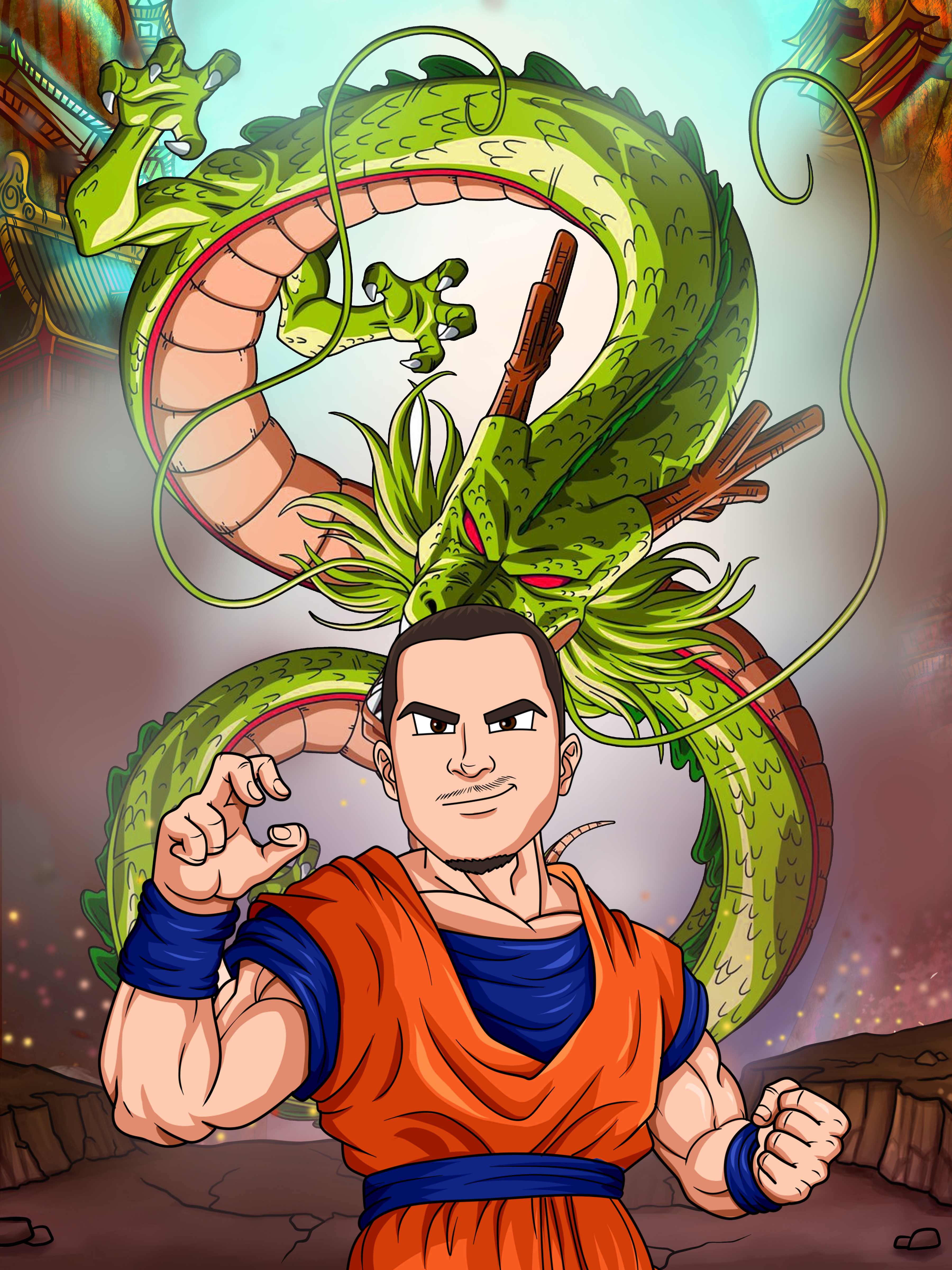 Dragon Ball Z Portrait Half Body-Sketch Me Cartoon