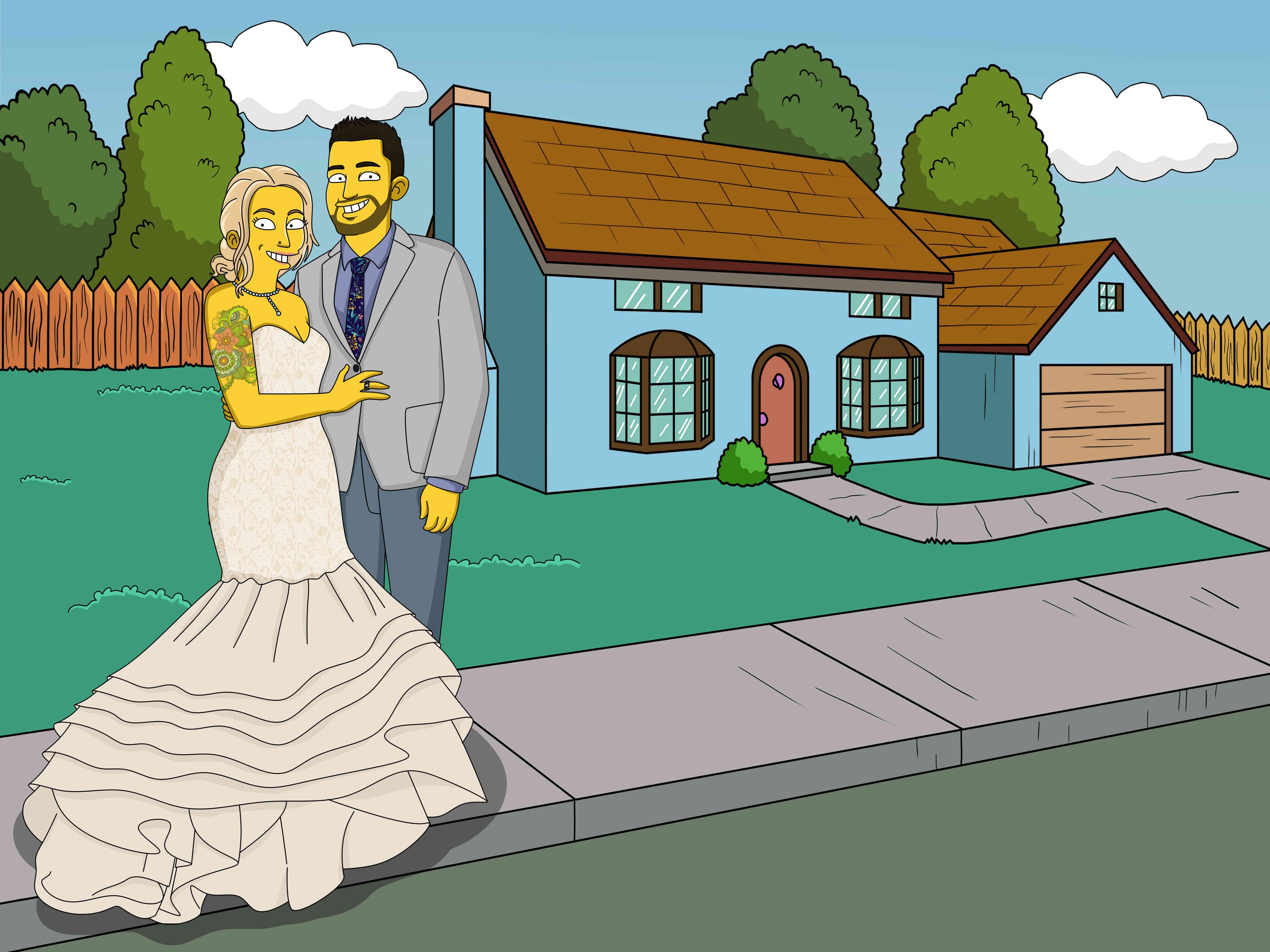 Simpson Portrait Full Body-Sketch Me Cartoon