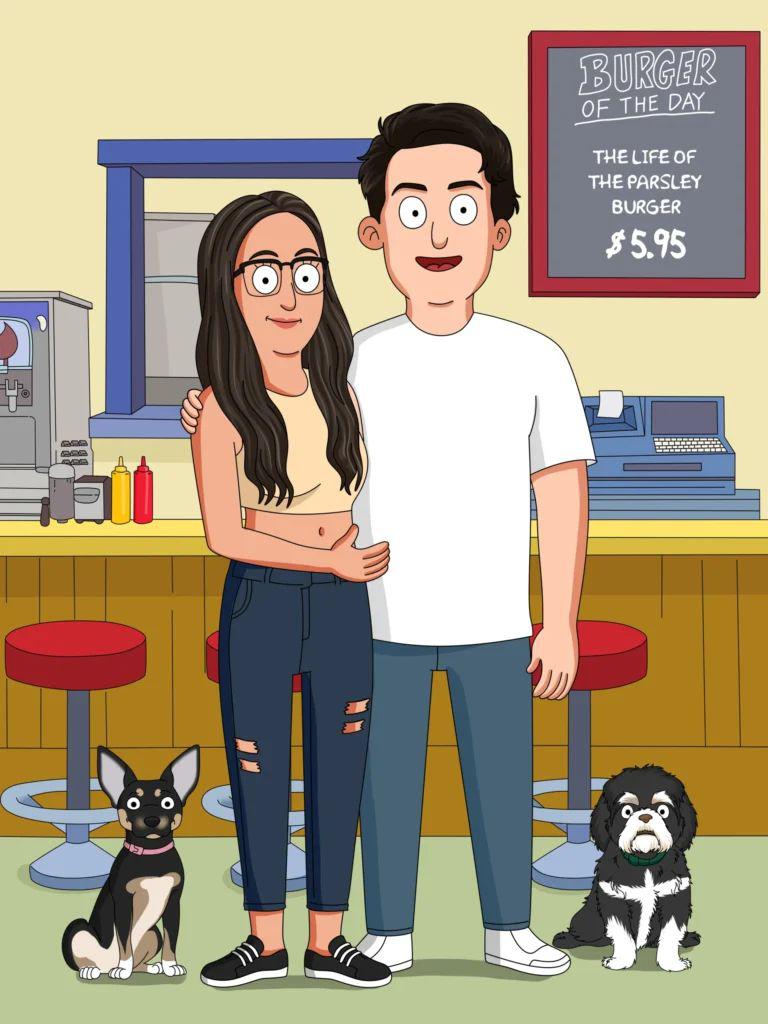Bobs Burgers Custom Portrait-Sketch Me Cartoon