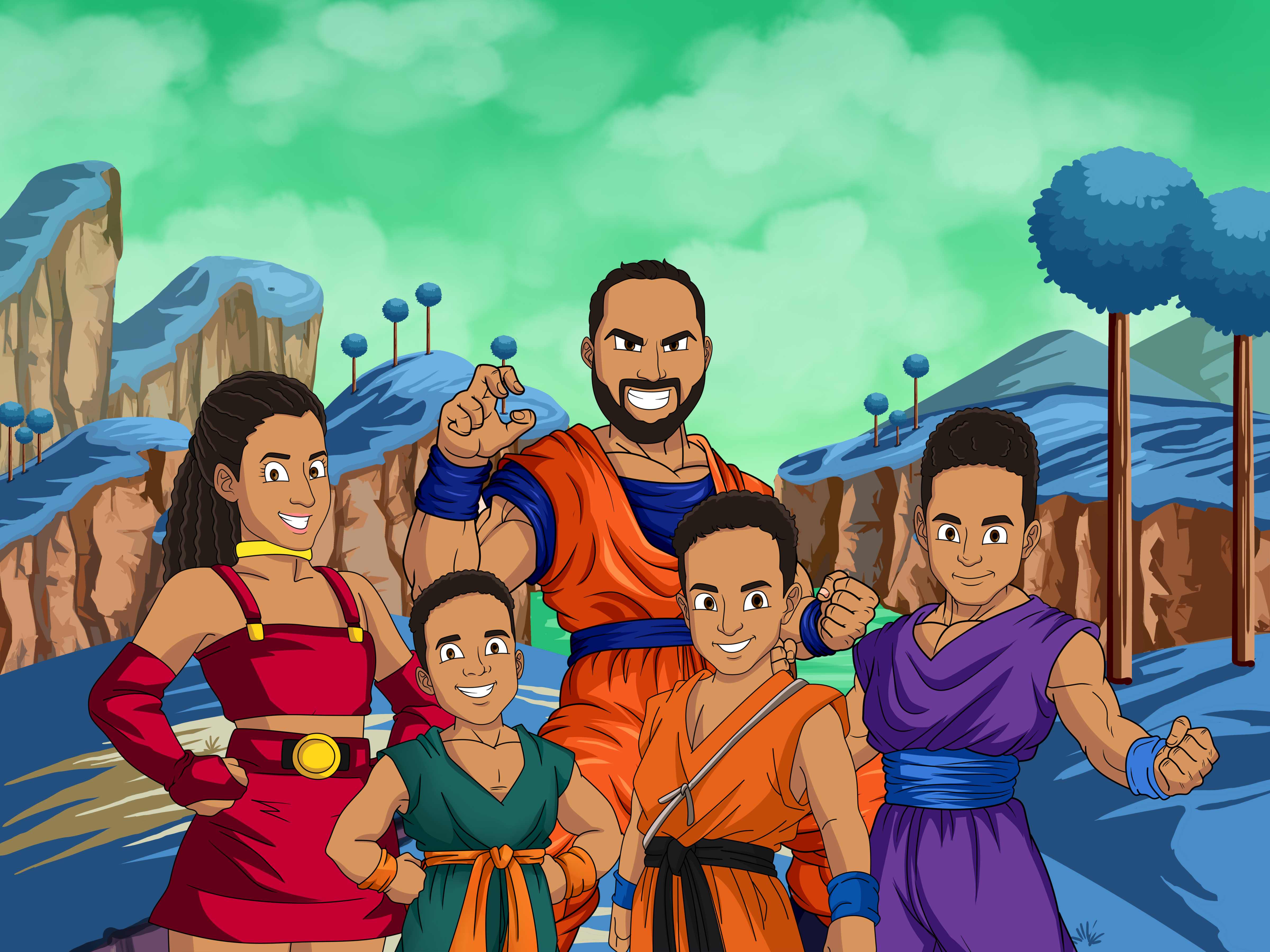 Dragon Ball Z Portrait Half Body-Sketch Me Cartoon