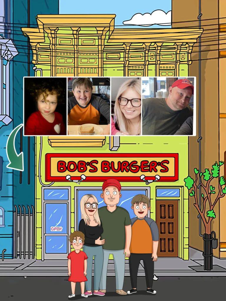 Bobs Burgers Custom Portrait-Sketch Me Cartoon