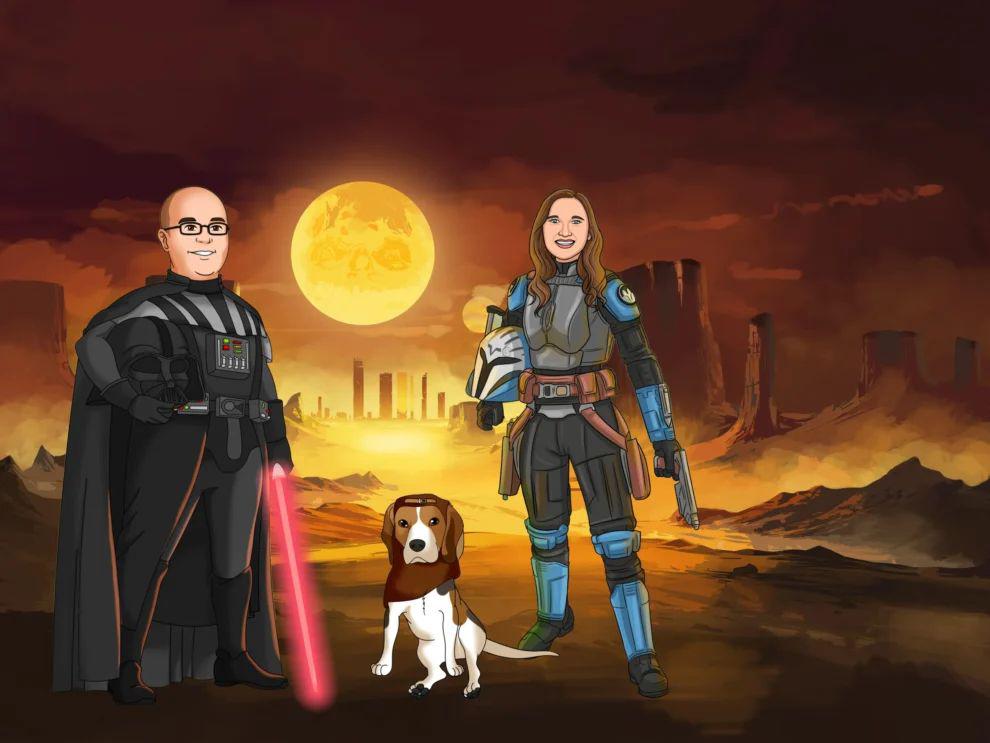 Star Wars Custom Portrait Full Body-Sketch Me Cartoon