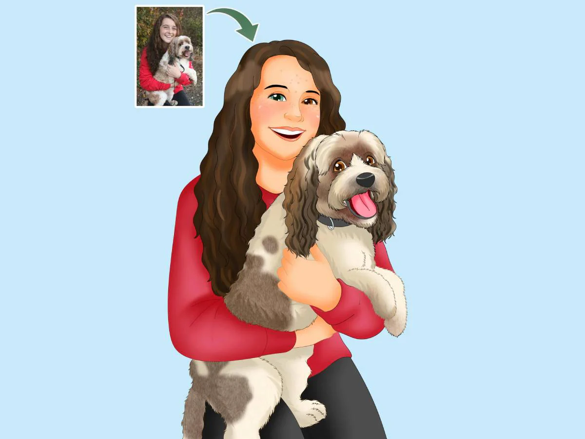 The Charm of Human and Pet Portraits by Sketch Me Cartoon - Sketch Me Cartoon