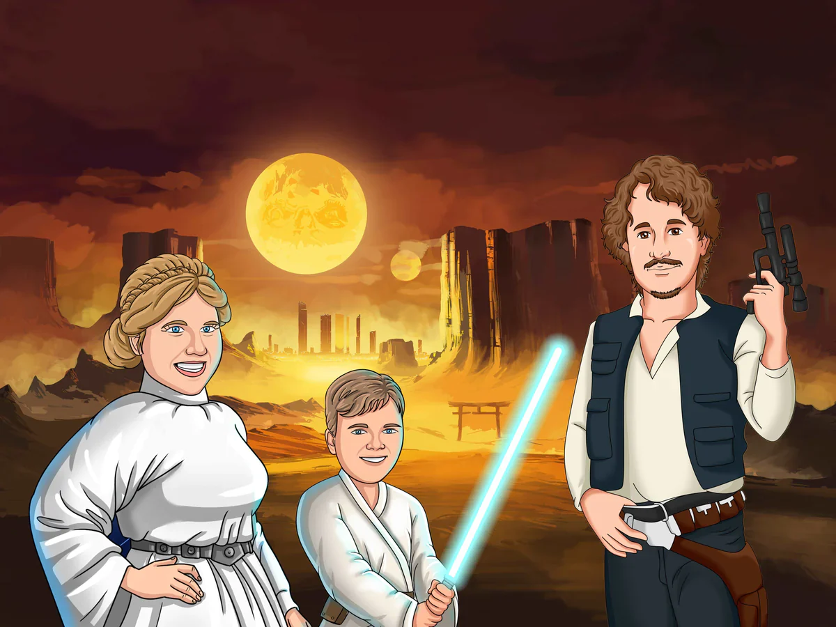 Prefect Gift that is Star Wars Custom Portrait - Sketch Me Cartoon